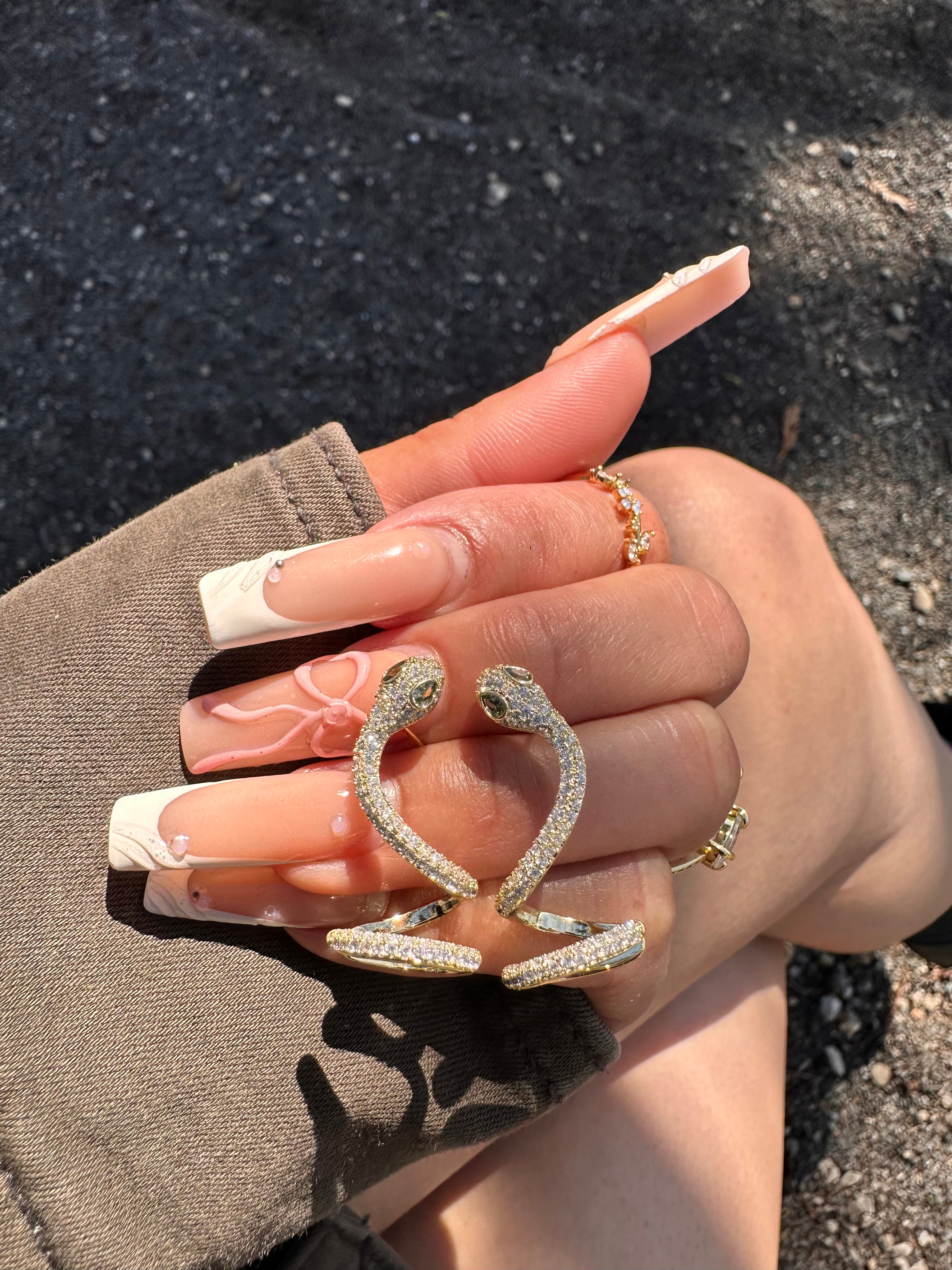 Paved Snake Earrings