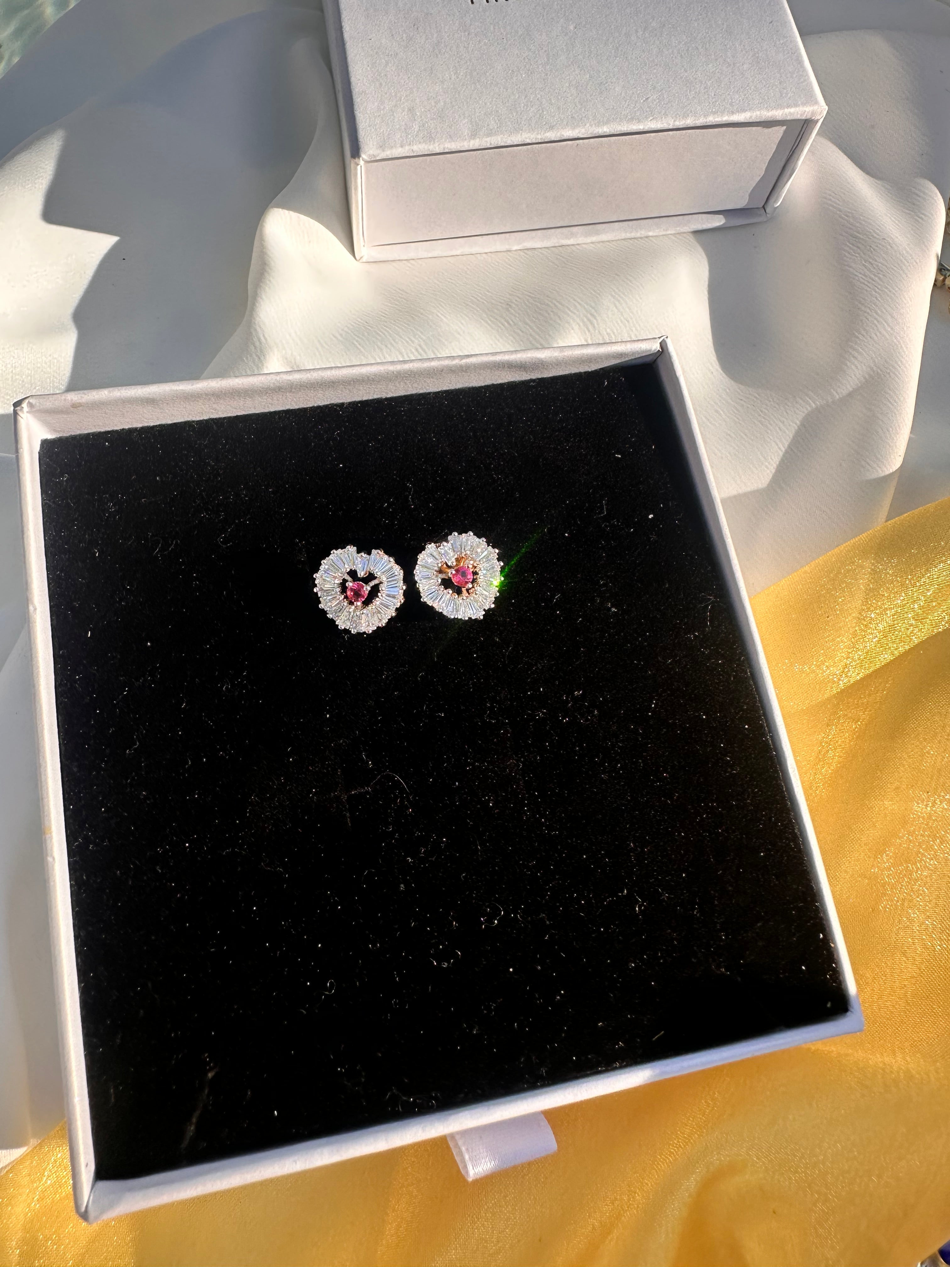 Crystallised Heart Earrings