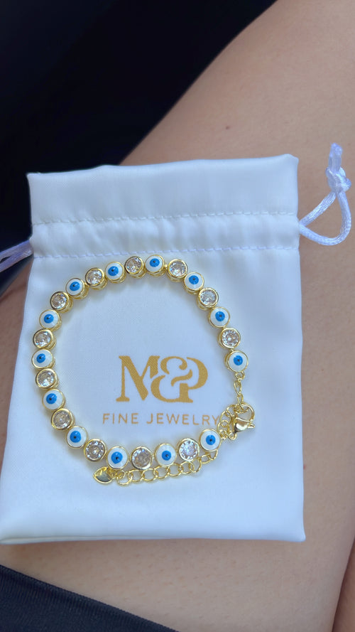 White Evil Eye Bracelet