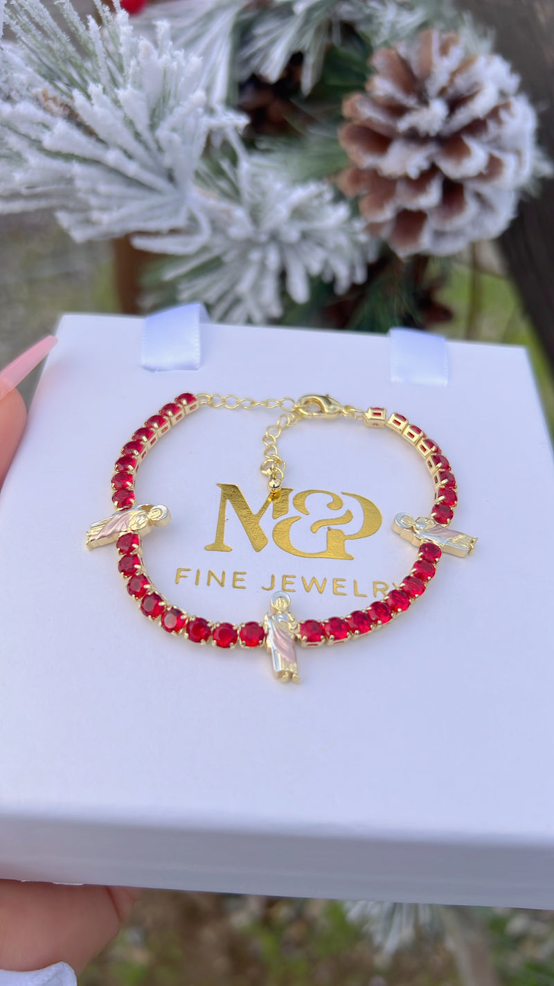 Red Rosie Saint Jude Tennis Bracelet