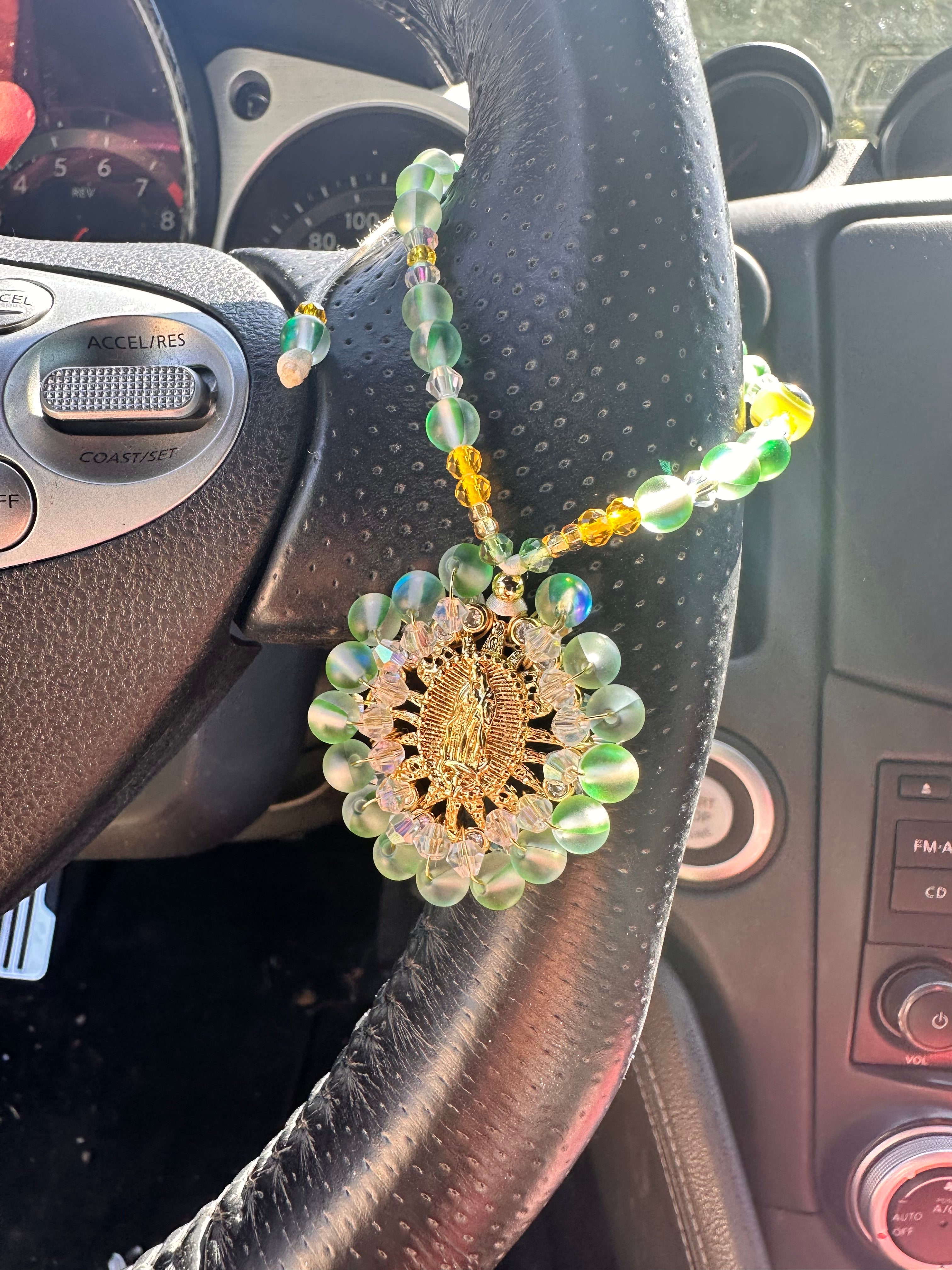 💚 Virgencita en Camino Car Accessory: Verde 💚