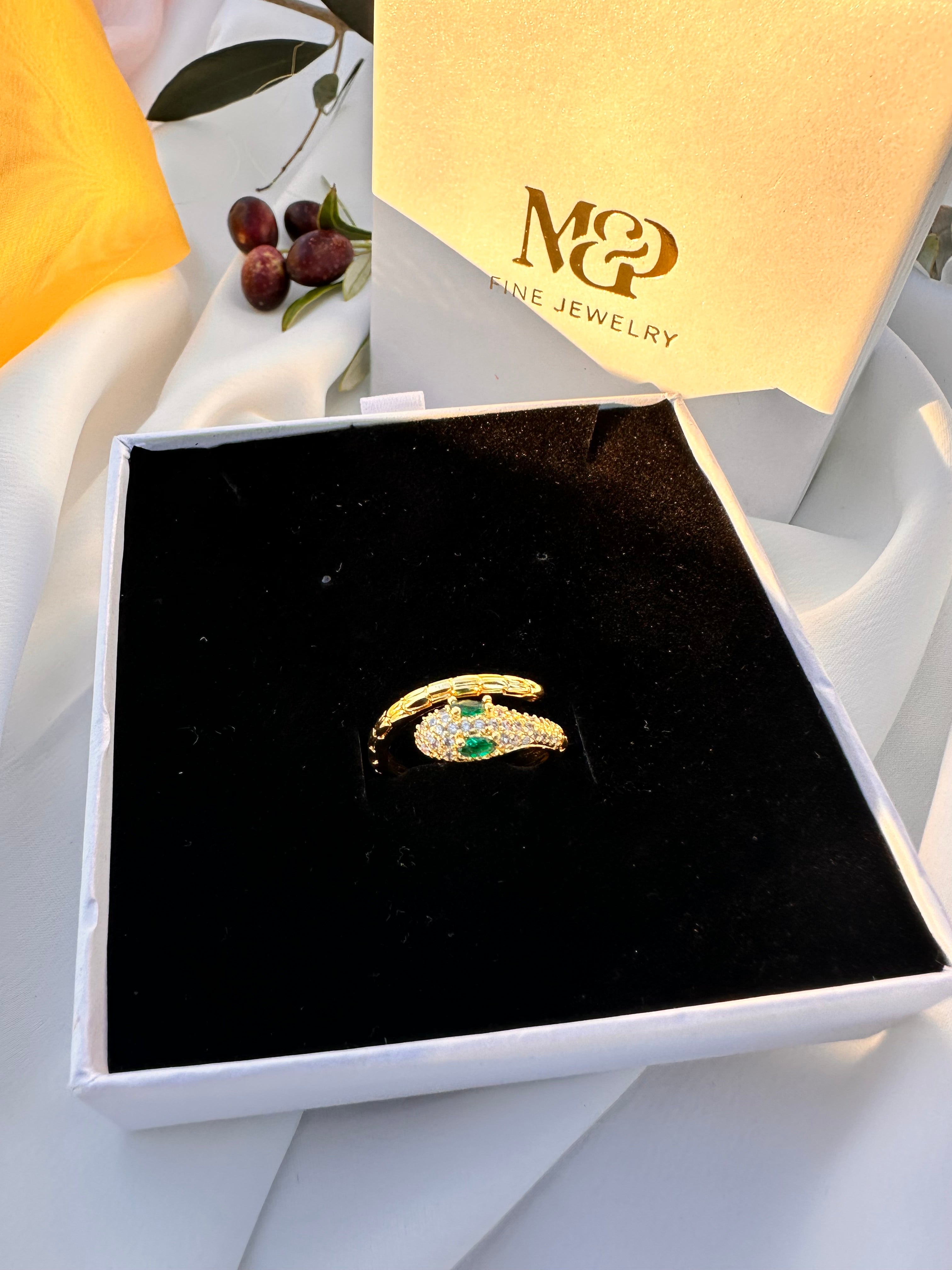 Emerald Green Snake Ring