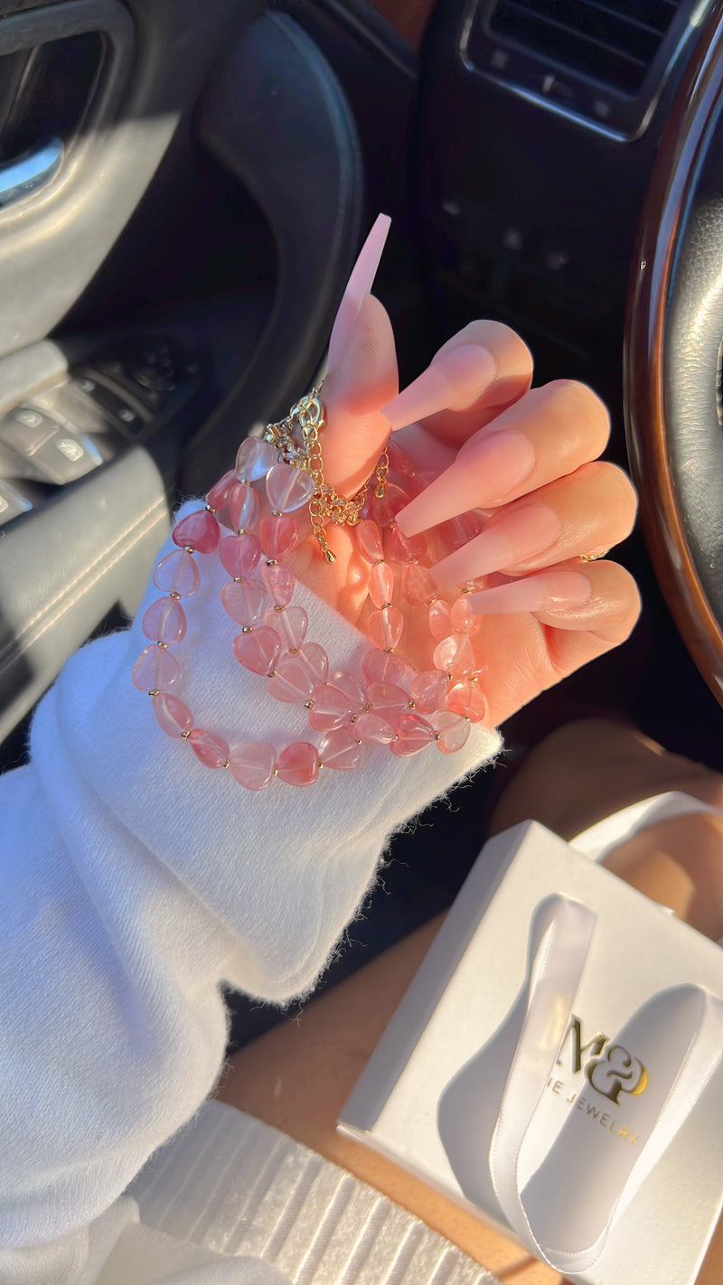 Genuine Rose Quartz Love Bracelet