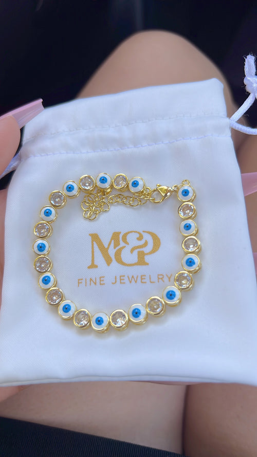 White Evil Eye Bracelet