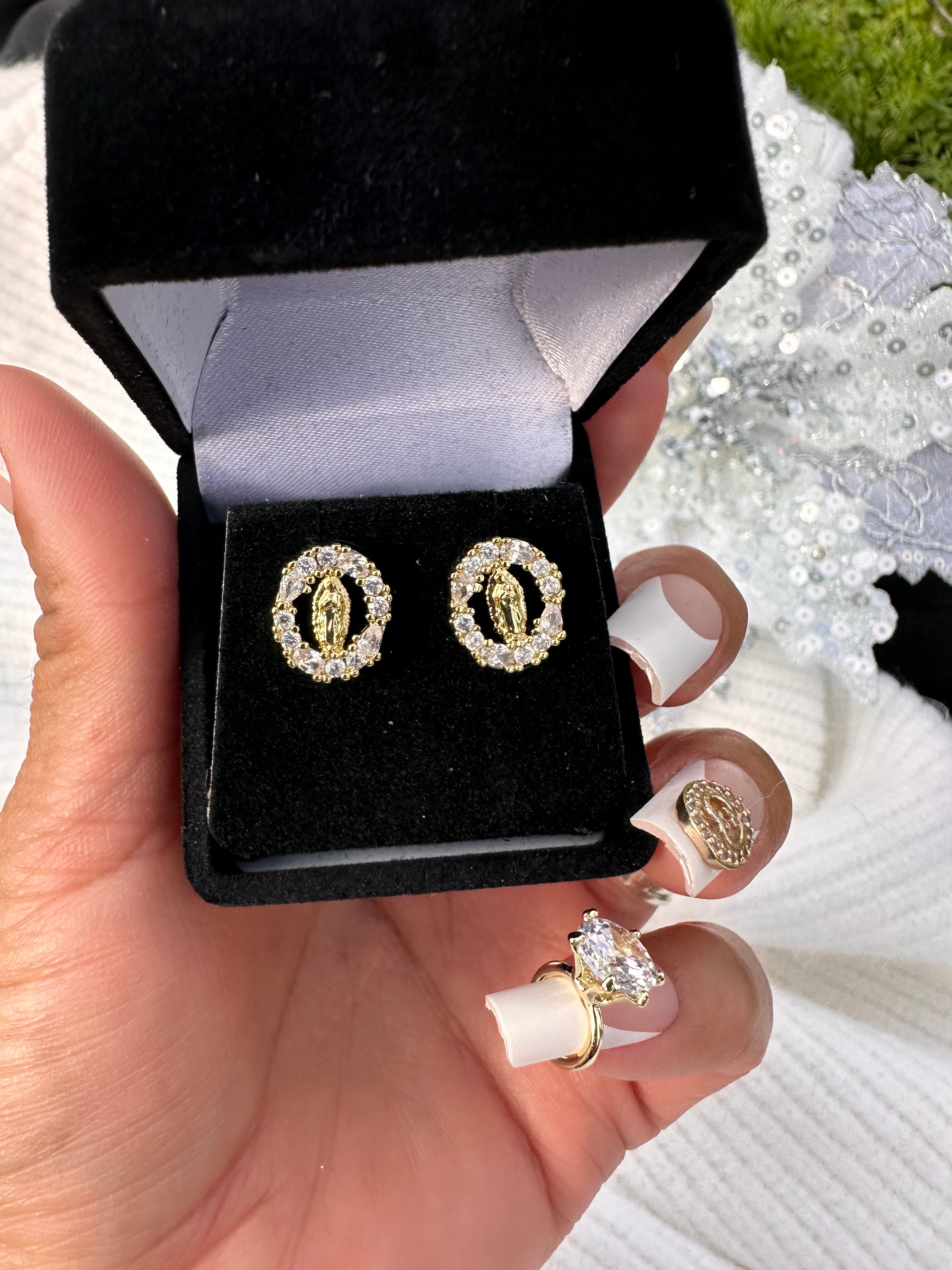 Oval Lady of Guadalupe Earrings