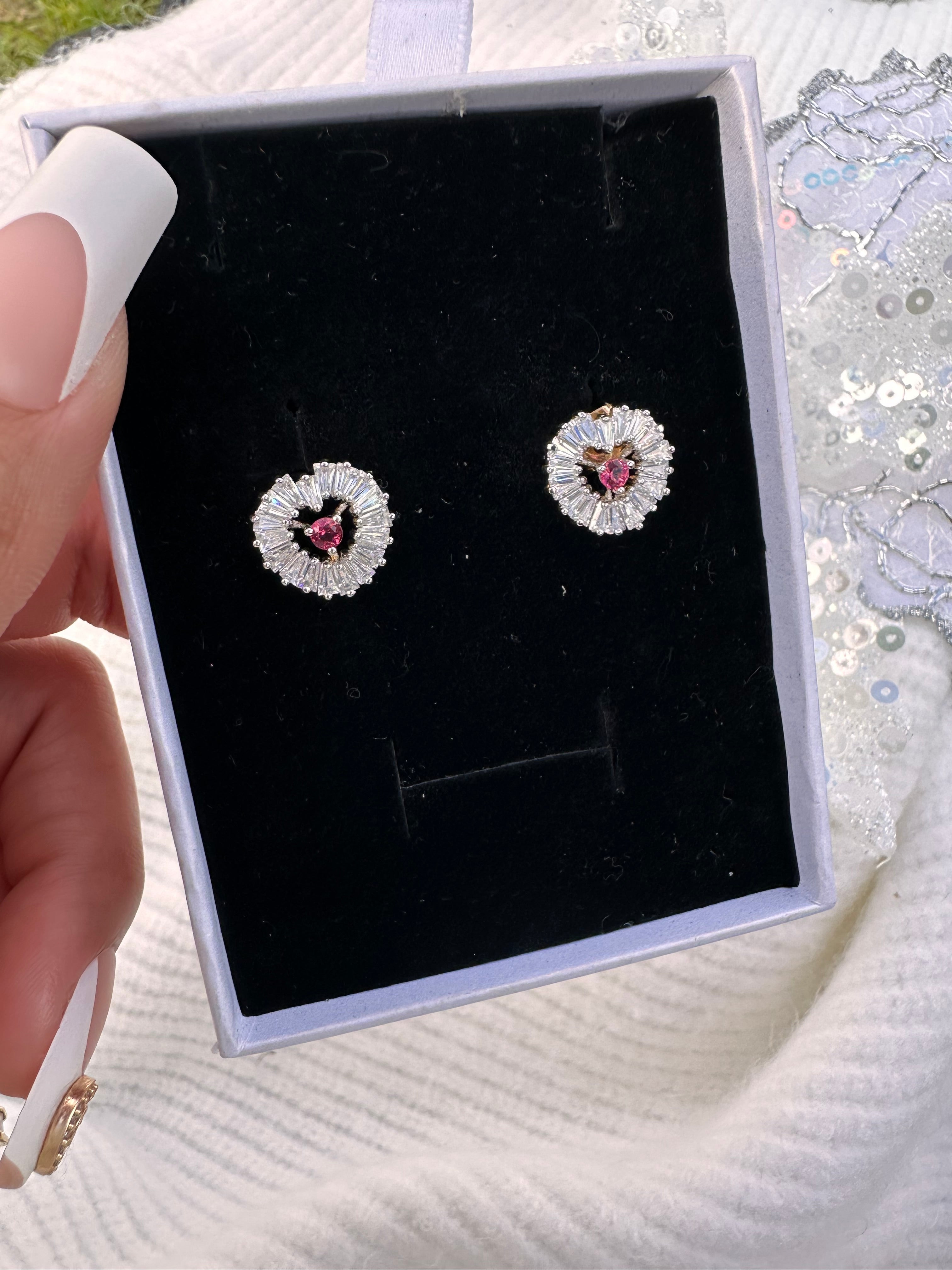 Crystallised Heart Earrings