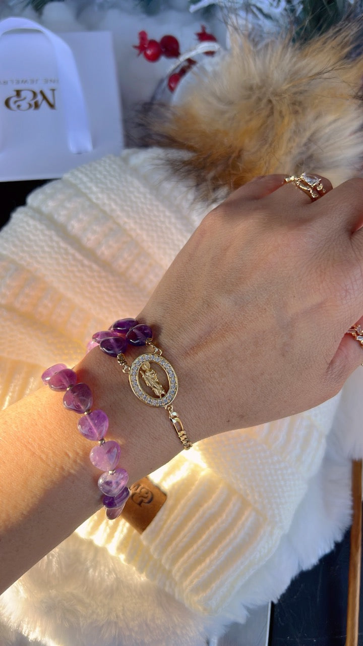Amethyst Saint Jude Bracelet