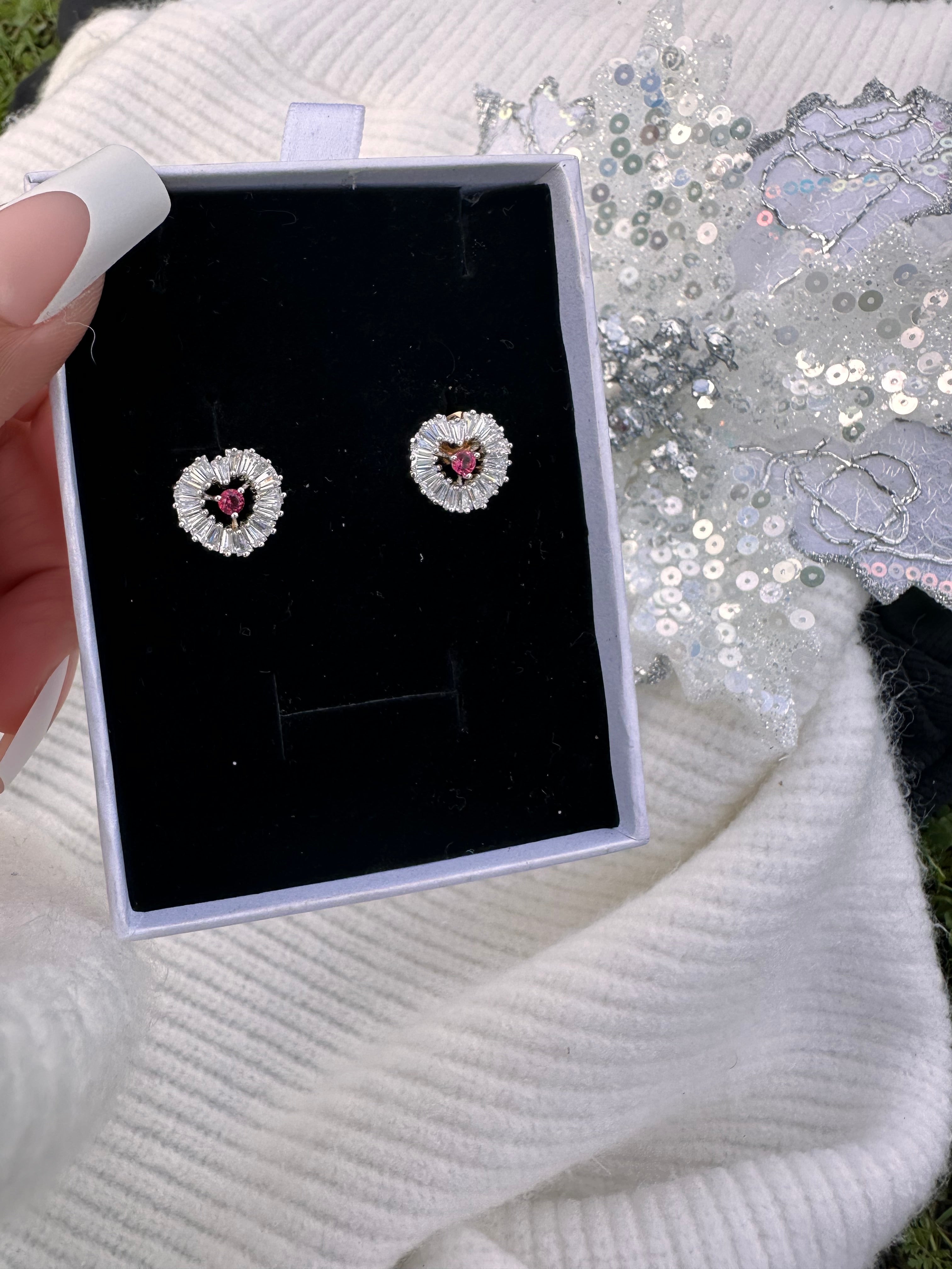 Crystallised Heart Earrings