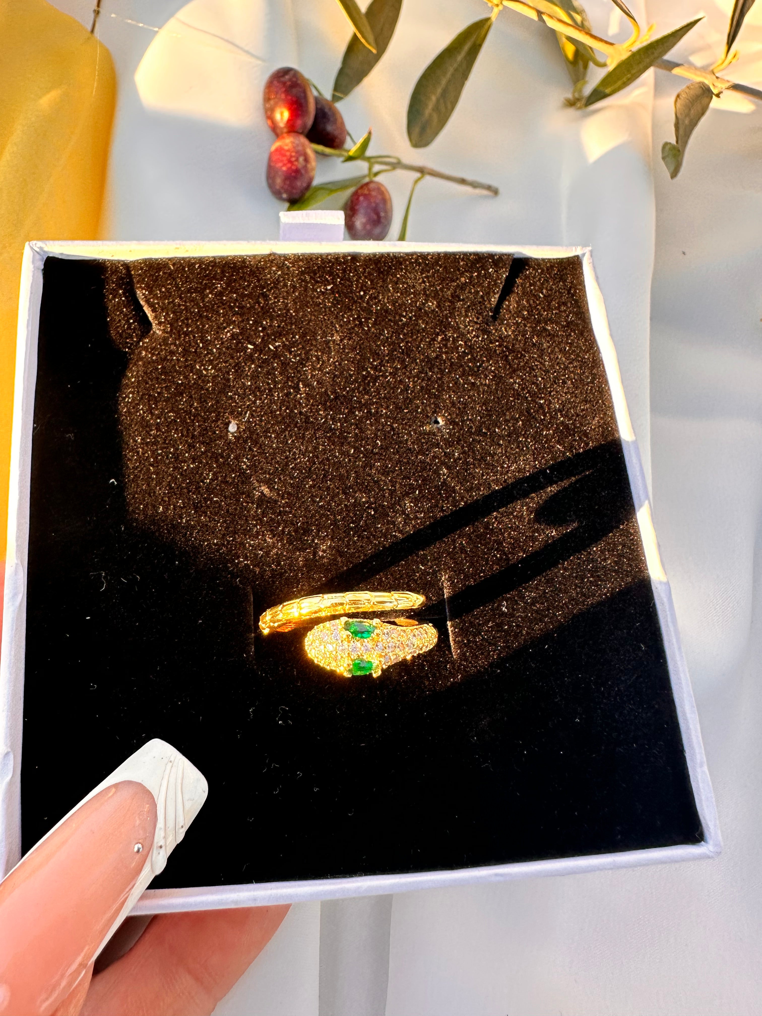 Emerald Green Snake Ring