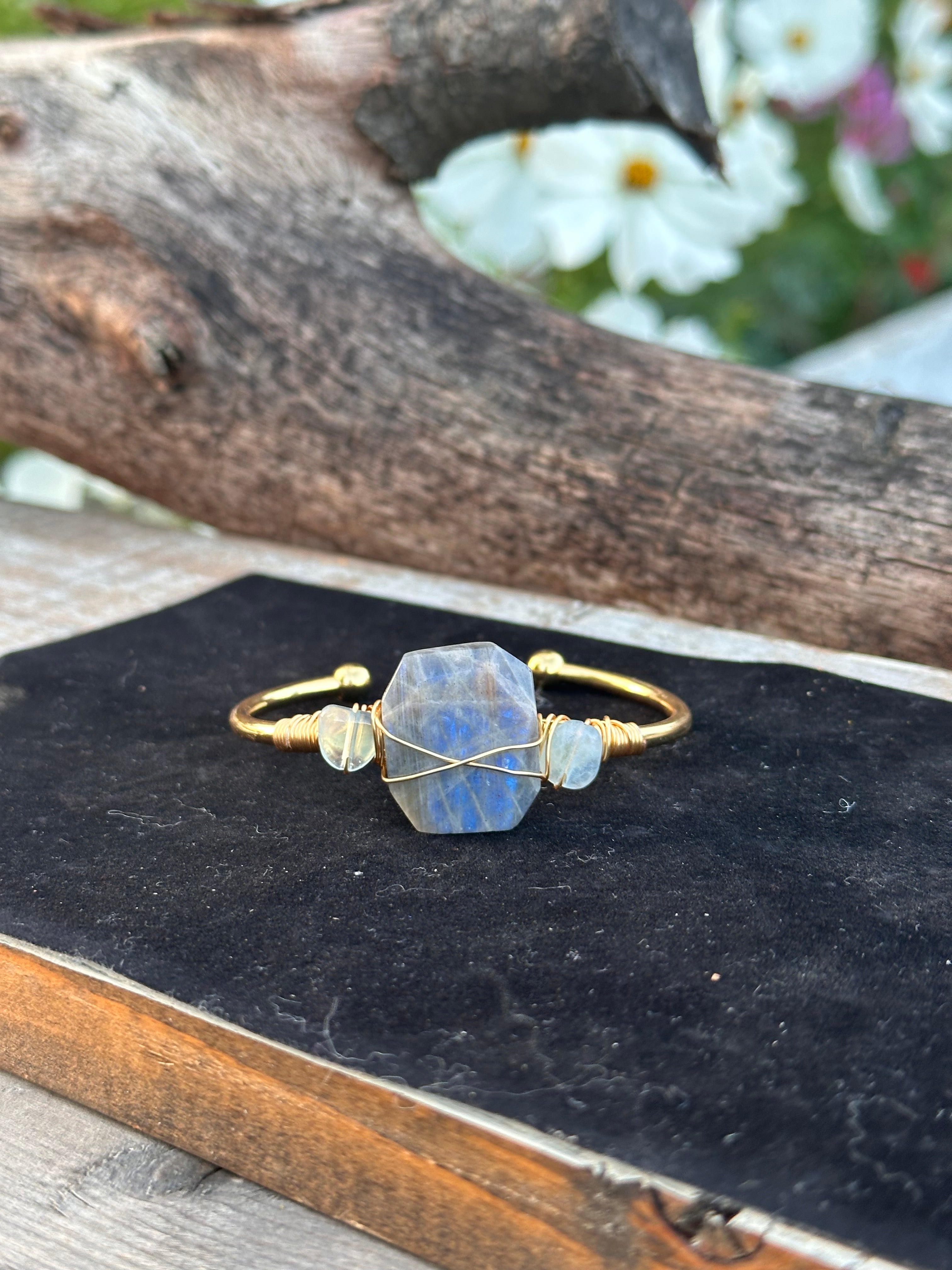 Natural Blue Moon Stone Bracelet