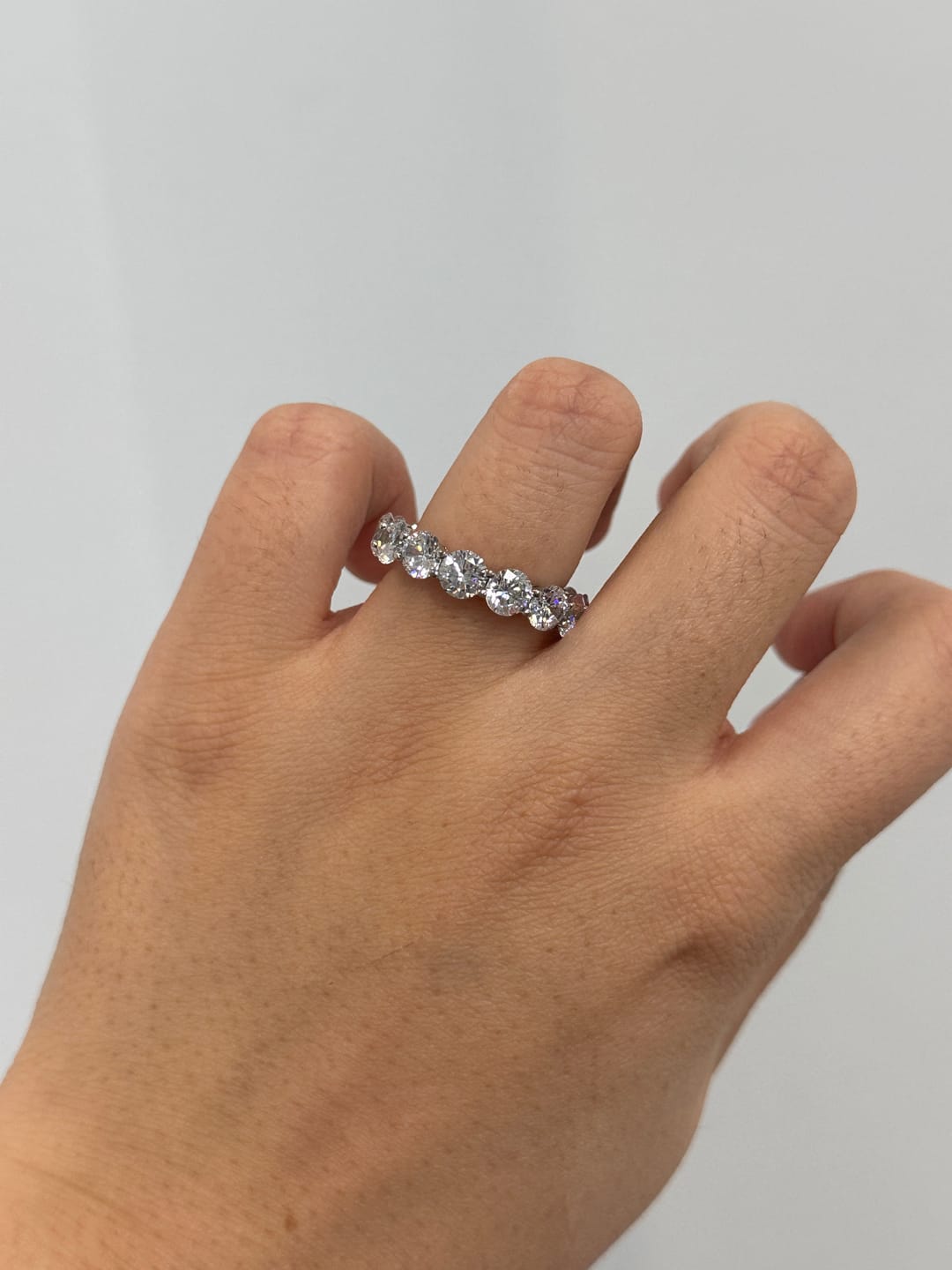 Eternity Round Cut Silver Band Ring
