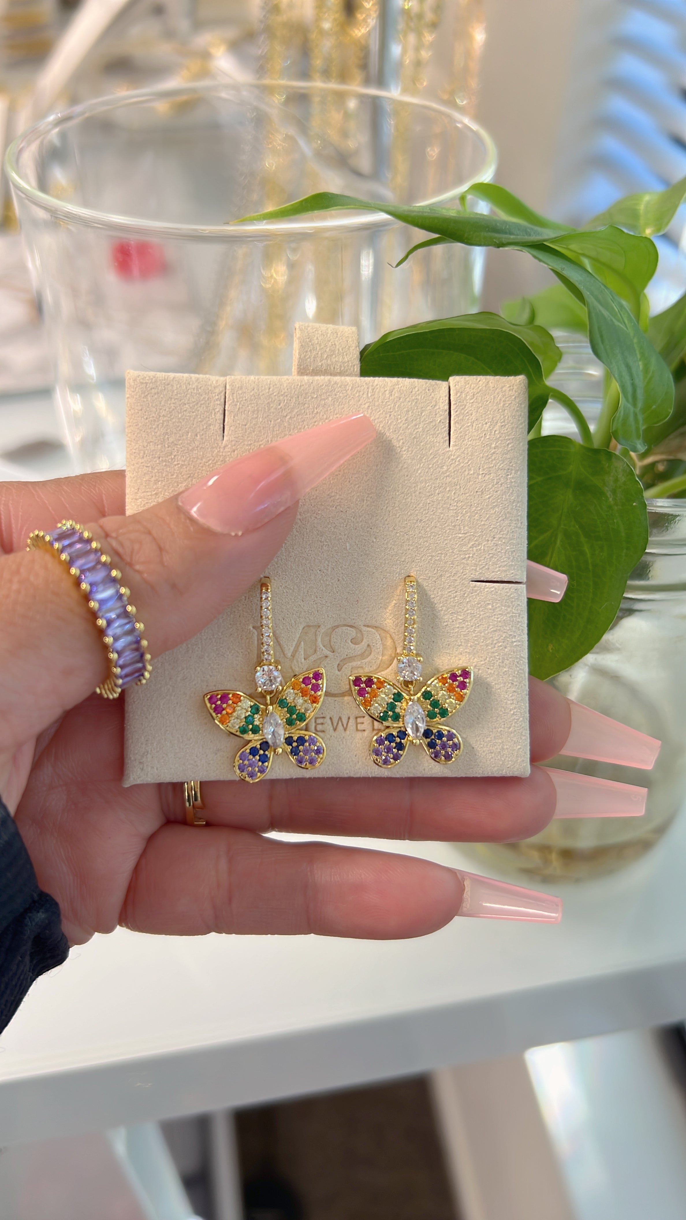 Rainbow Butterfly Earrings