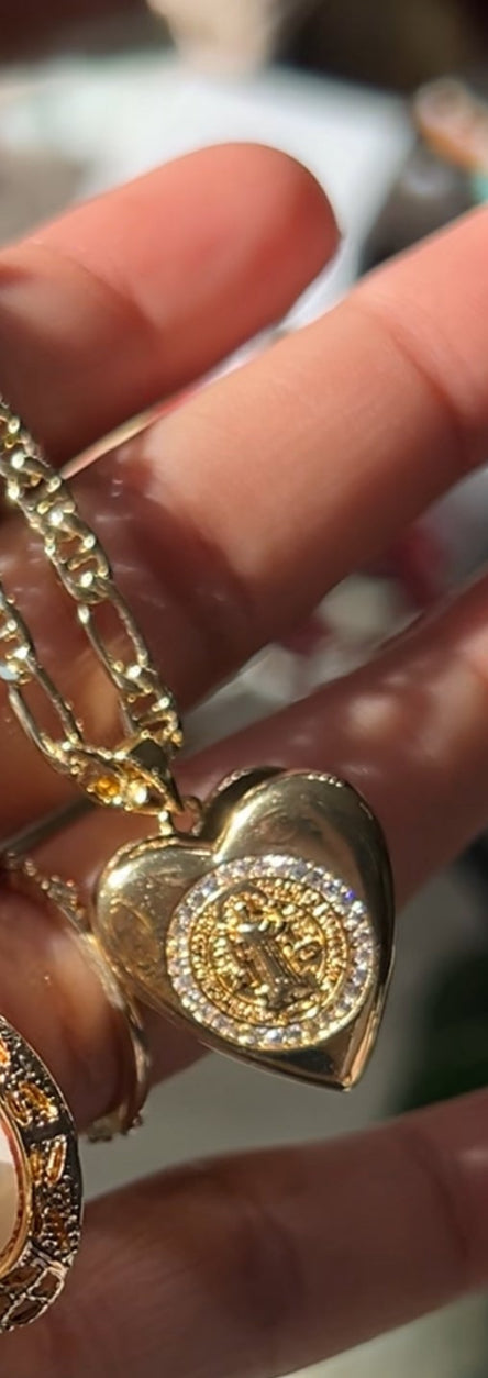 Green San Judas Locket Necklace (Insert Photo for protection)