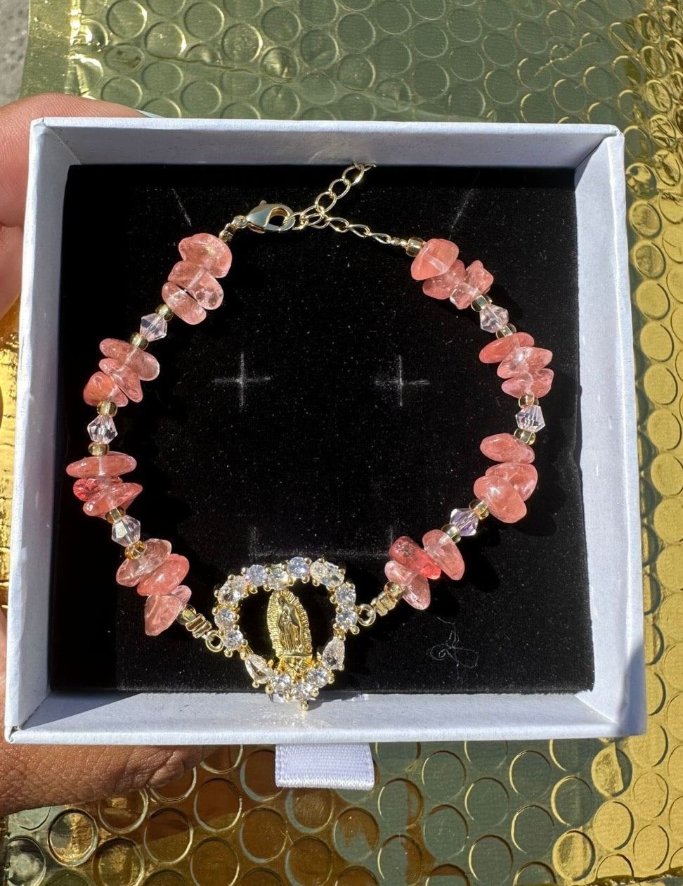 Rose Quartz Virgencita Bracelet