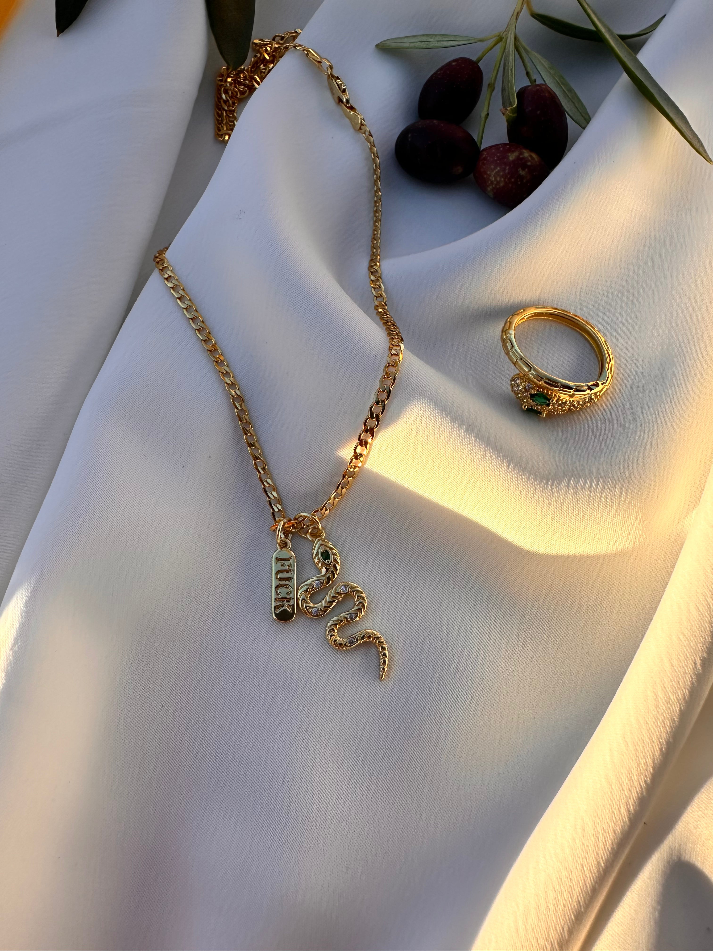 F*** off Snake Necklace