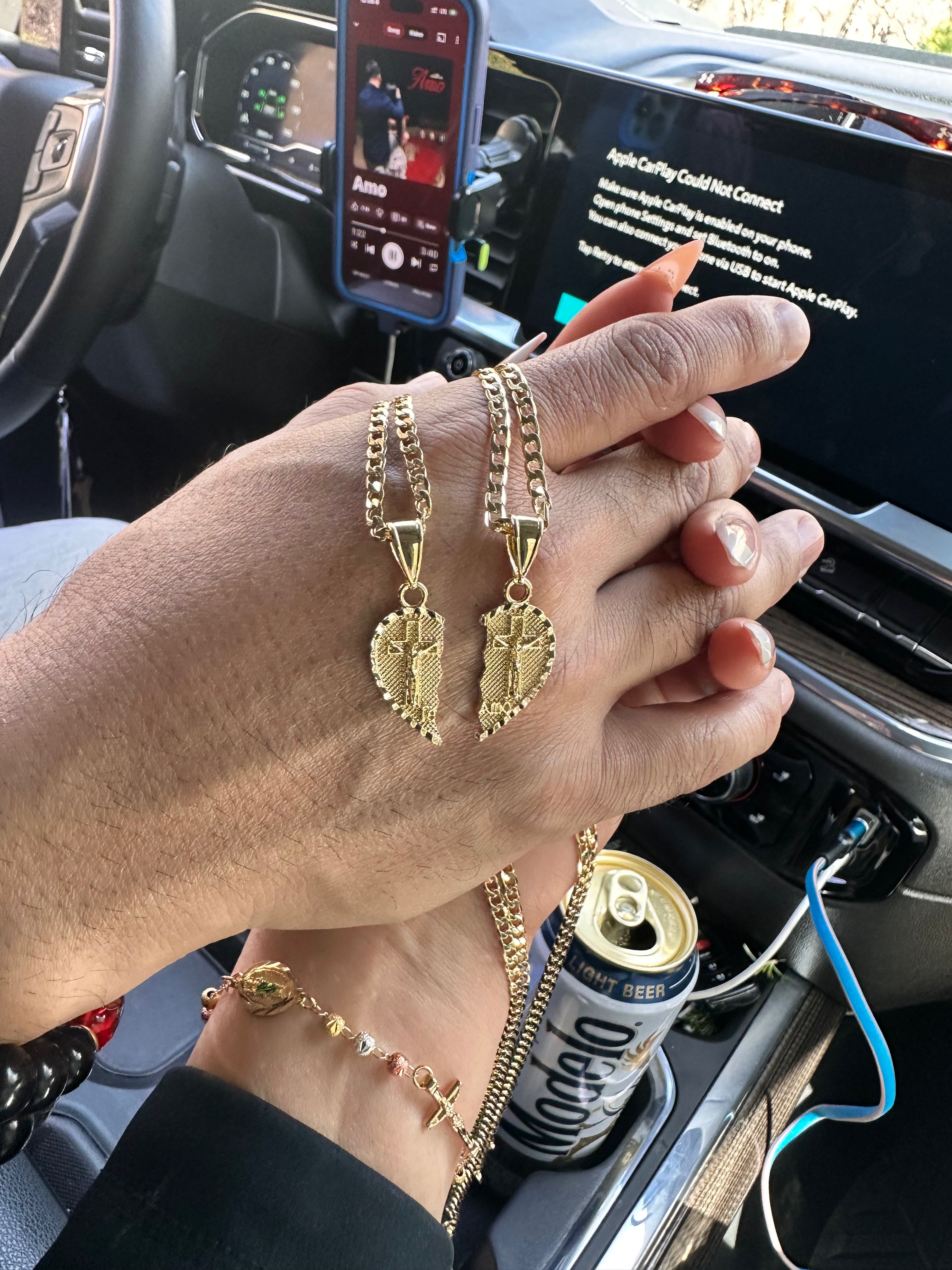 Te Amo Cross Necklaces - Matching