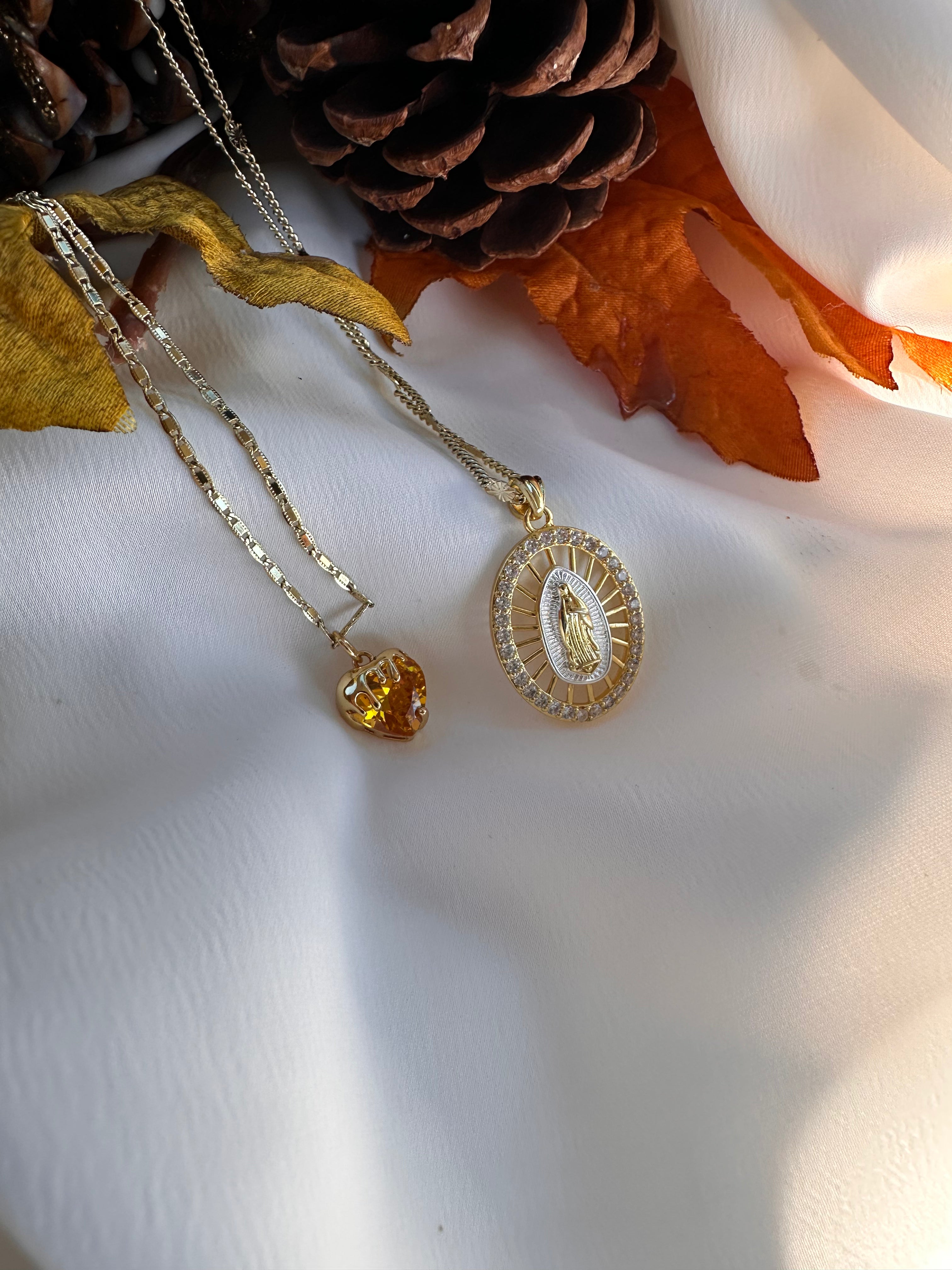 Lady of Guadalupe Honey Necklace Set