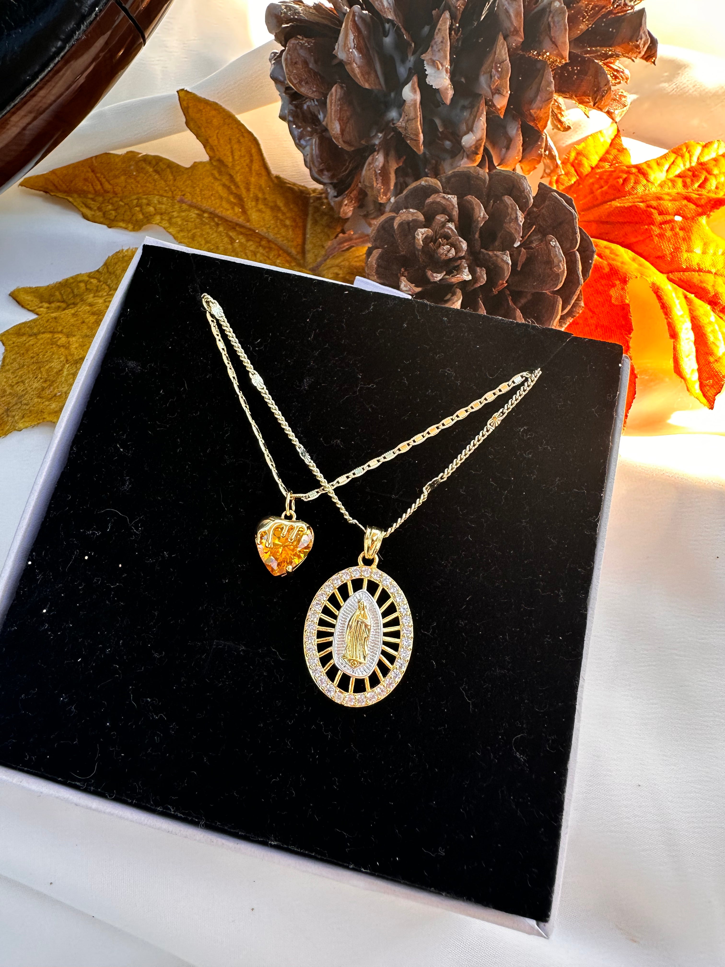 Lady of Guadalupe Honey Necklace Set