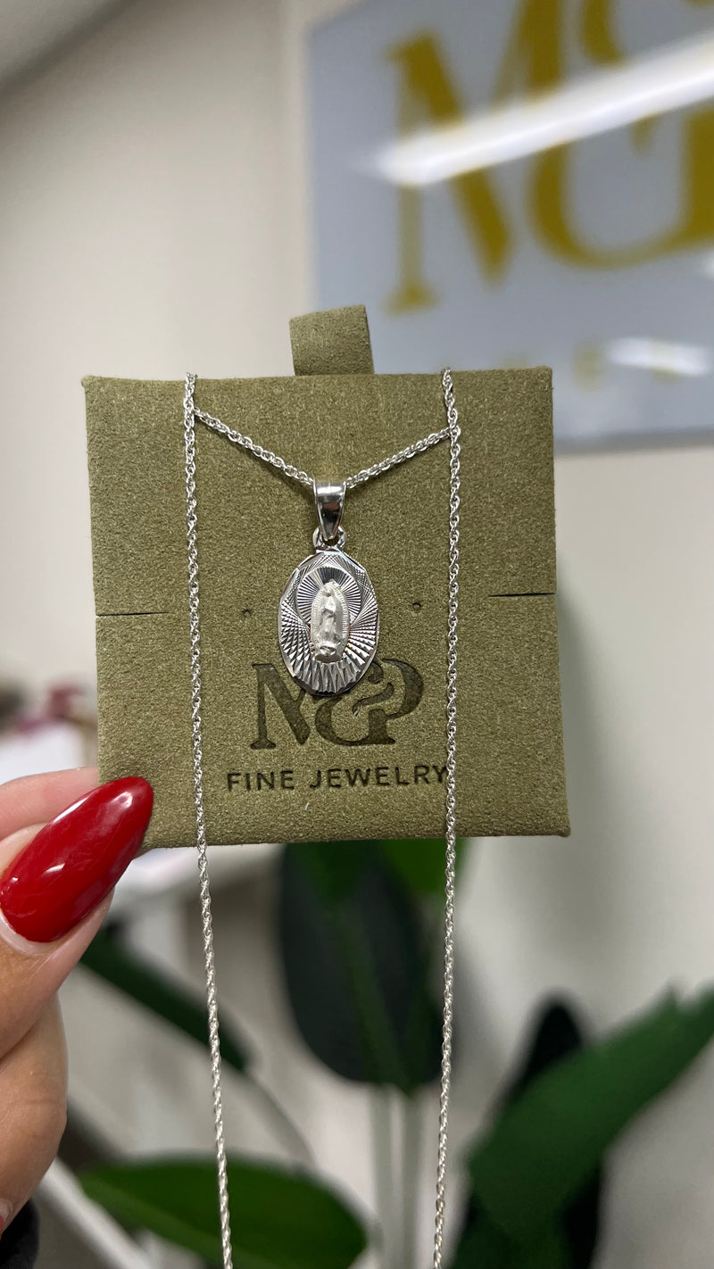 Silver Virgen de Guadalupe Necklace
