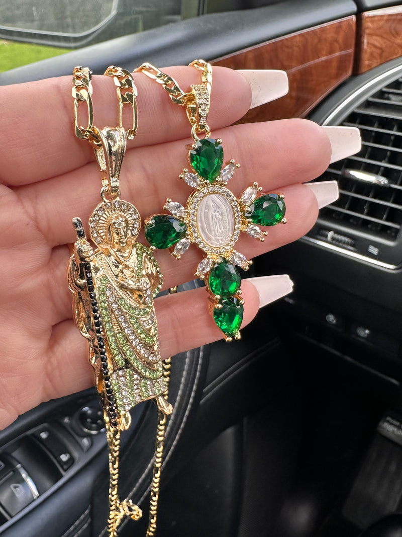 Emerald Saint Jude Necklace