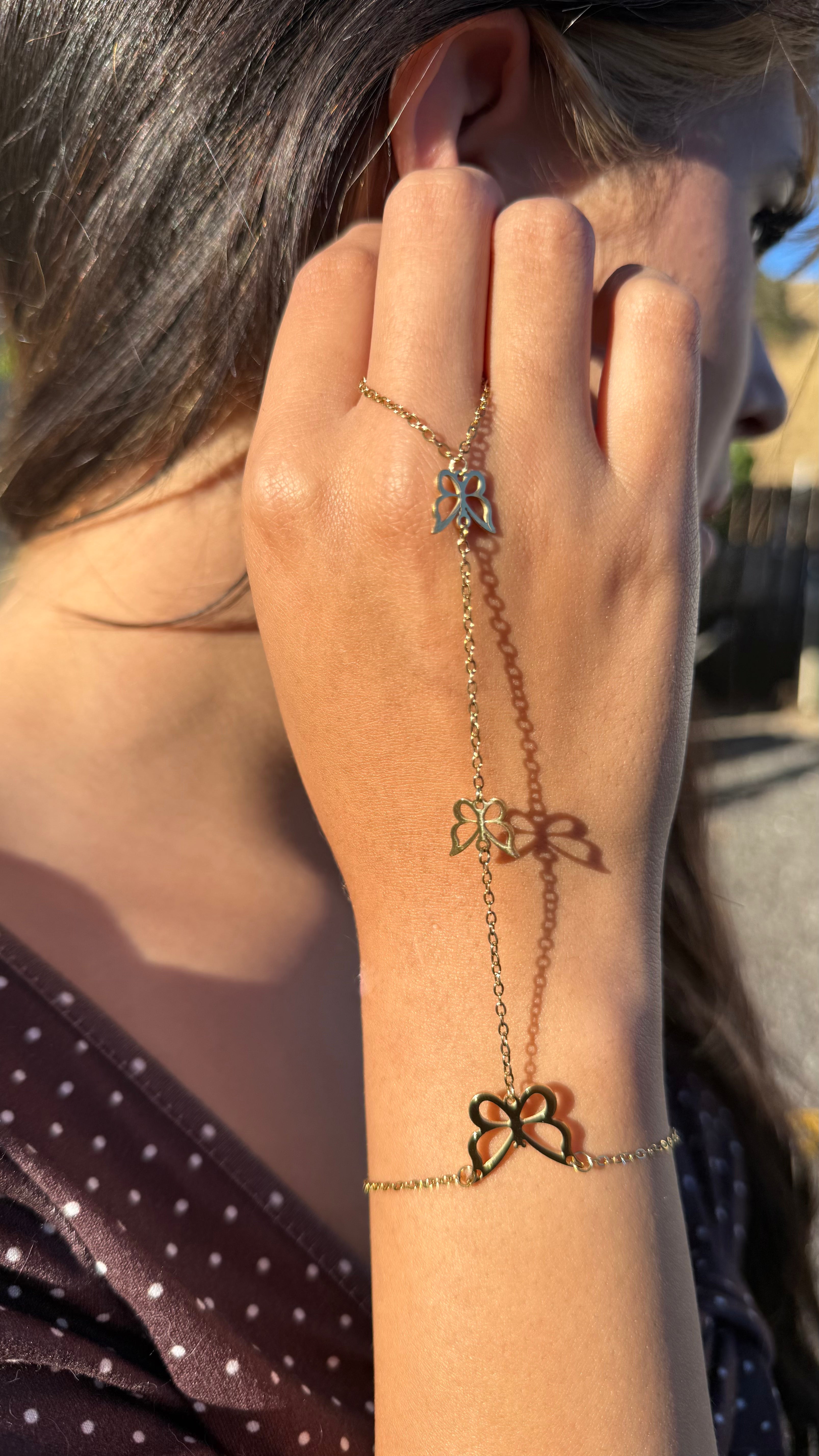 Silhouette Butterfly Hand Chain
