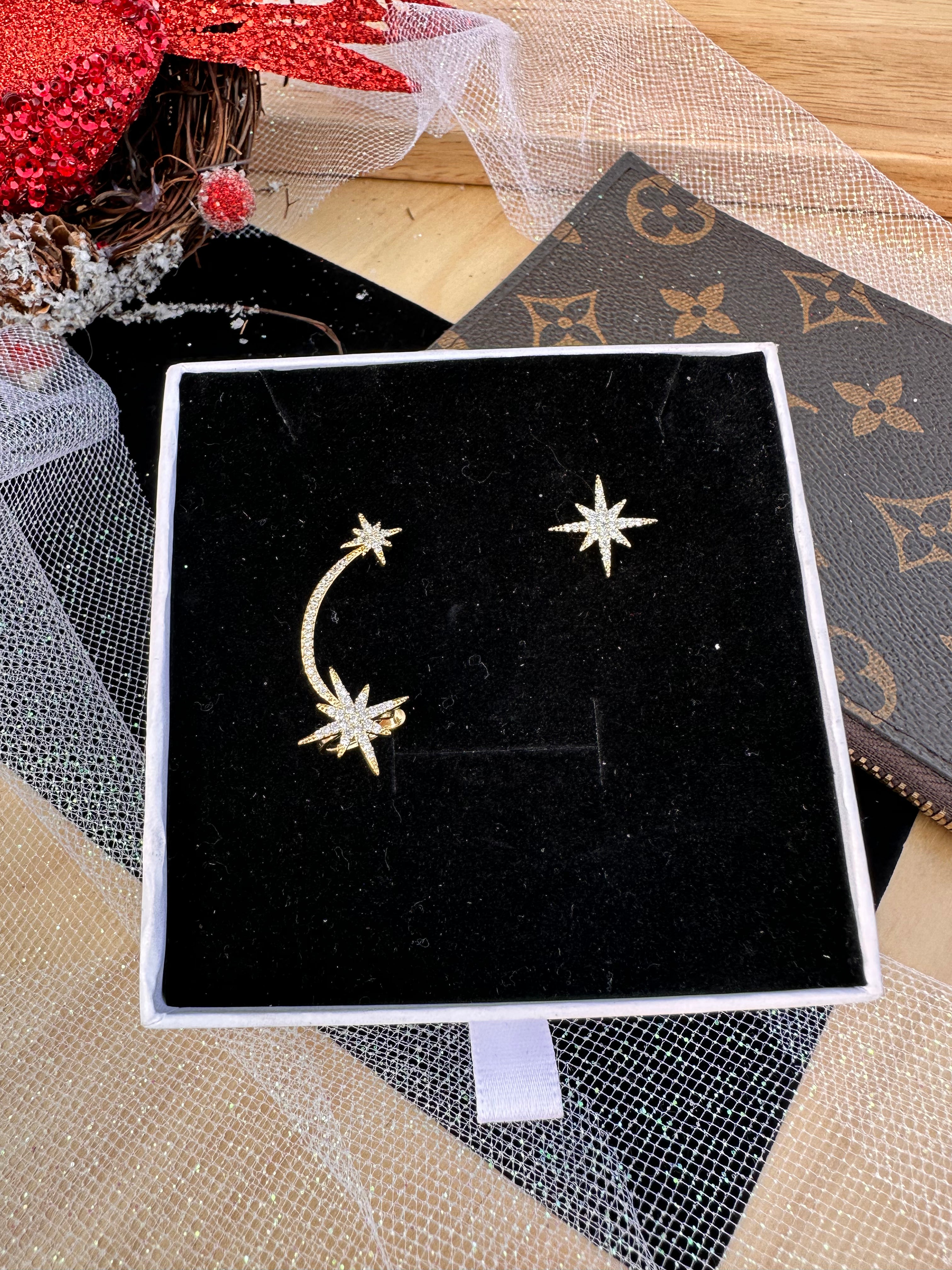 Starlit Duo Shooting Star Earring Set