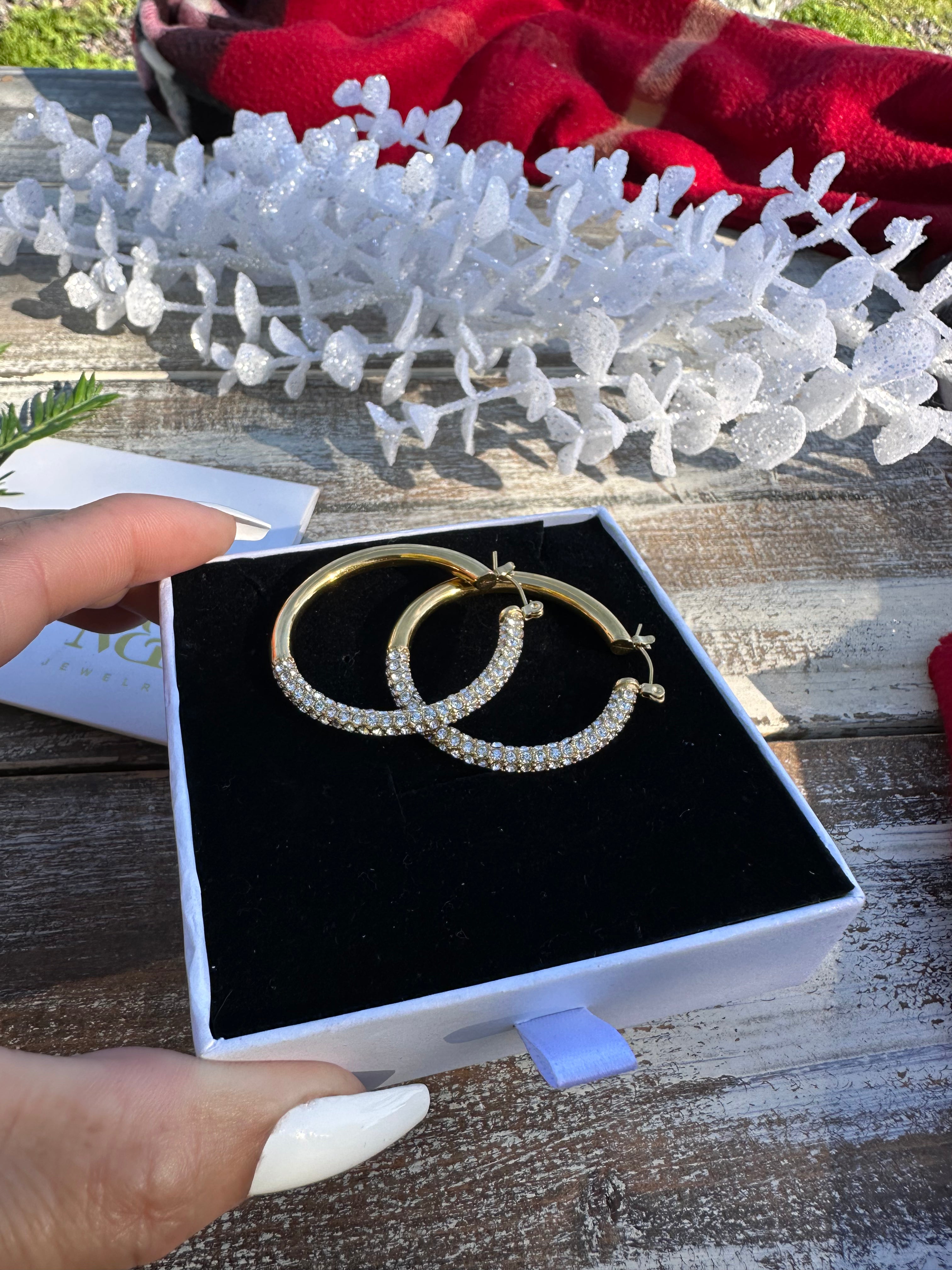 Dual Glow Pavé Hoops