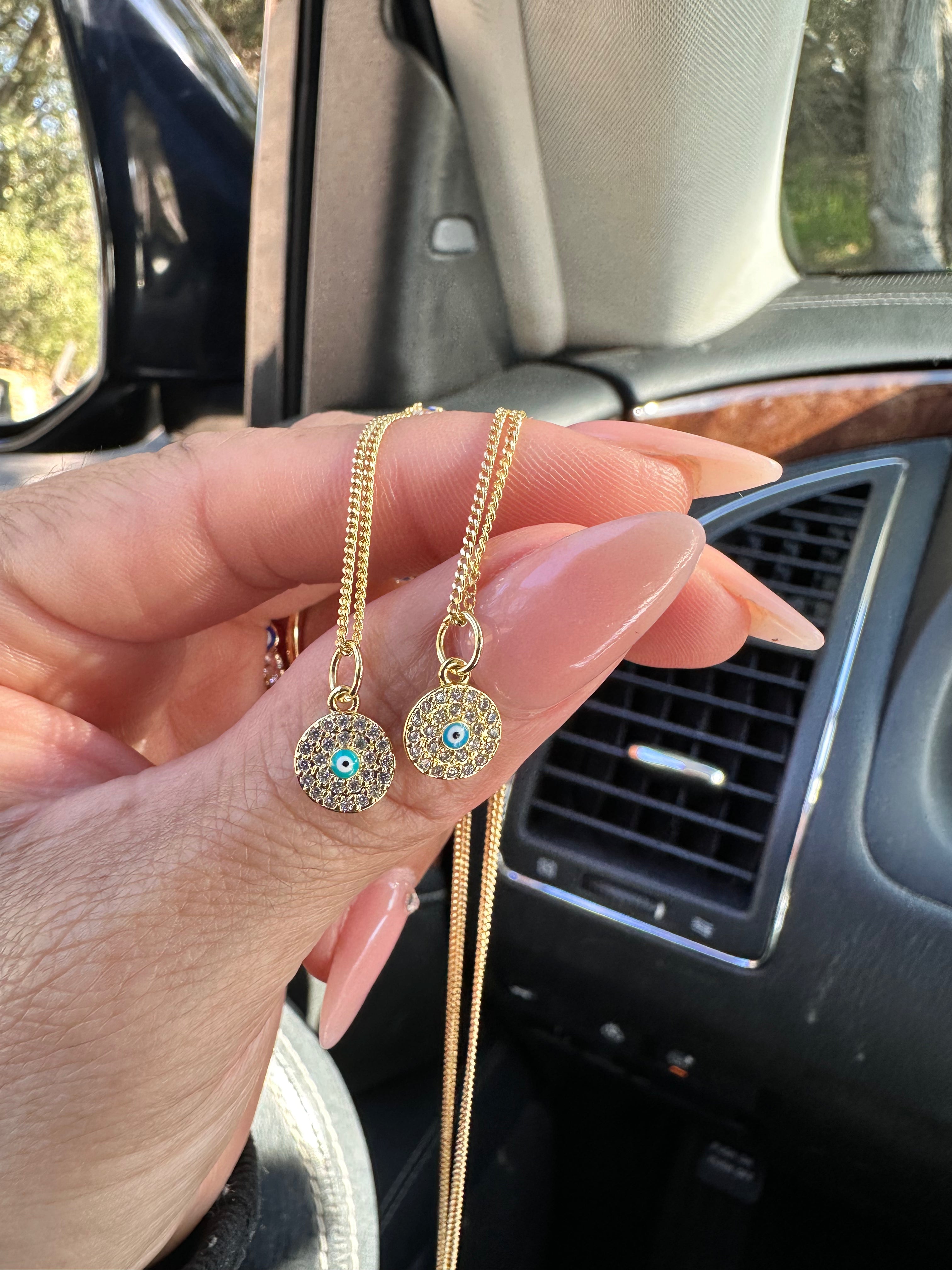 Paved Evil Eye Necklace