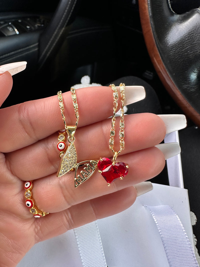 Red Mama Necklace Set