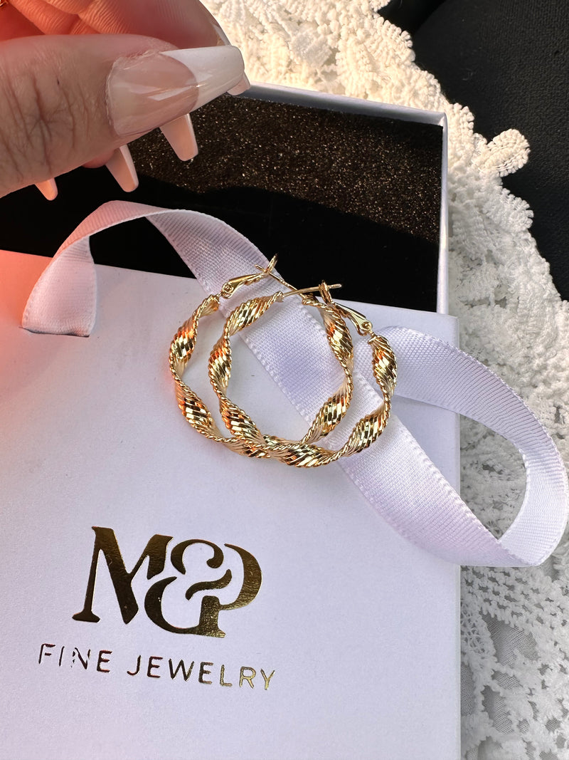 Twisted Gold Hoops