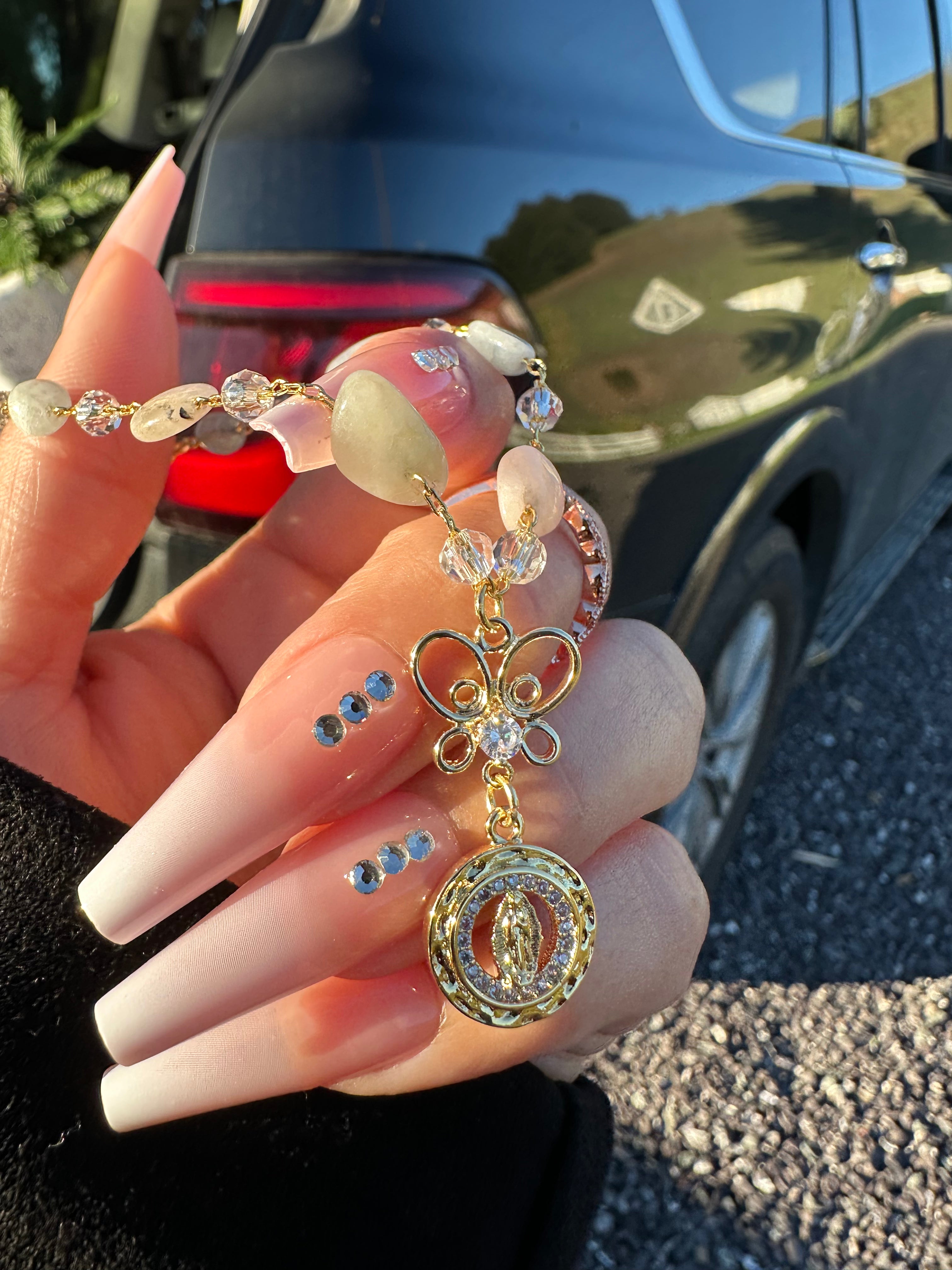 Mini Virgin Mary Car Rosario