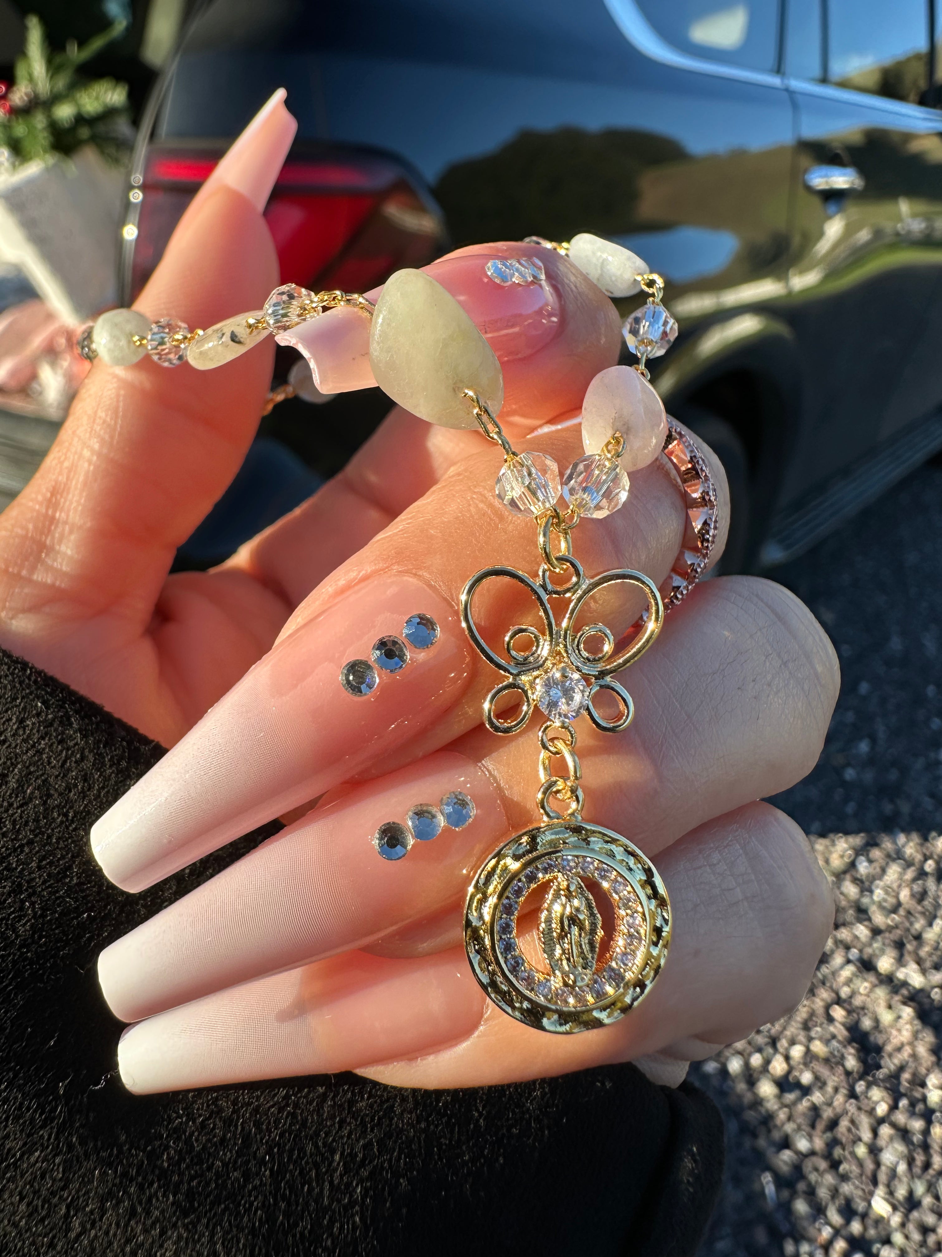 Mini Virgin Mary Car Rosario