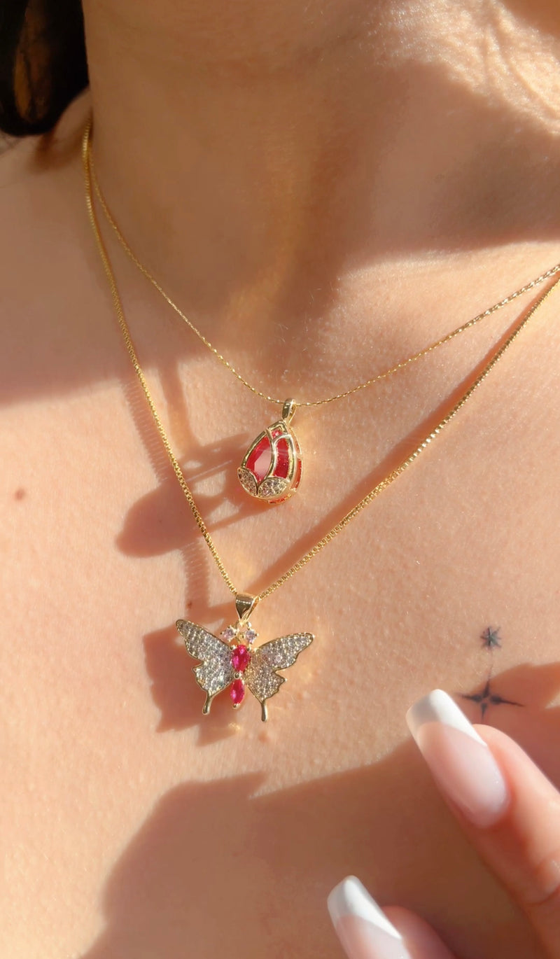 Alma Butterfly Necklace Set