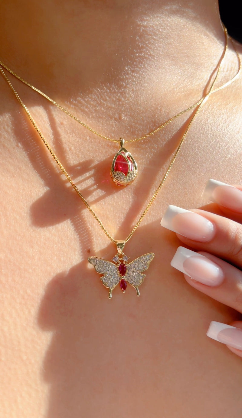 Alma Butterfly Necklace Set