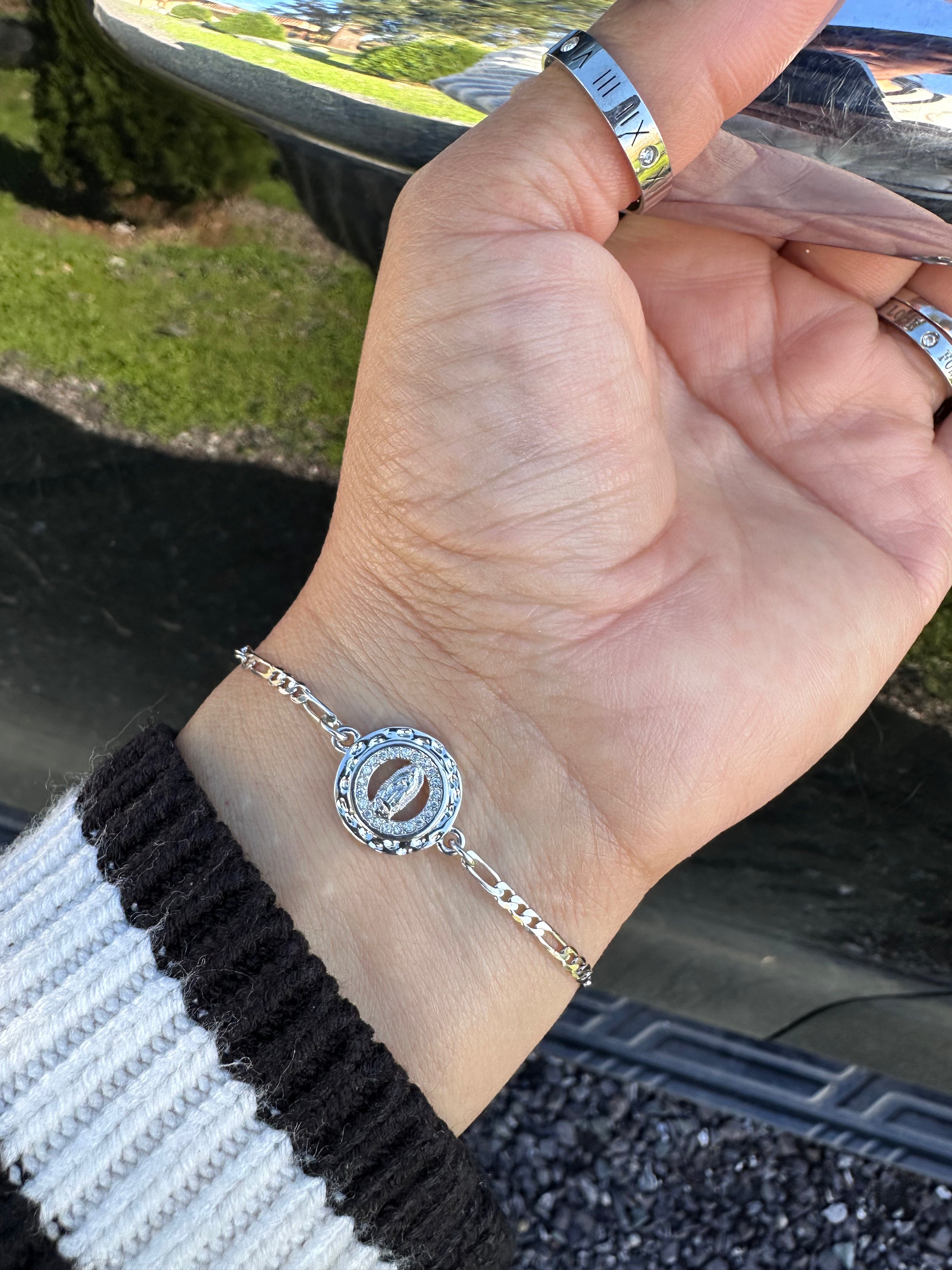 Silver Virgencita Bracelet
