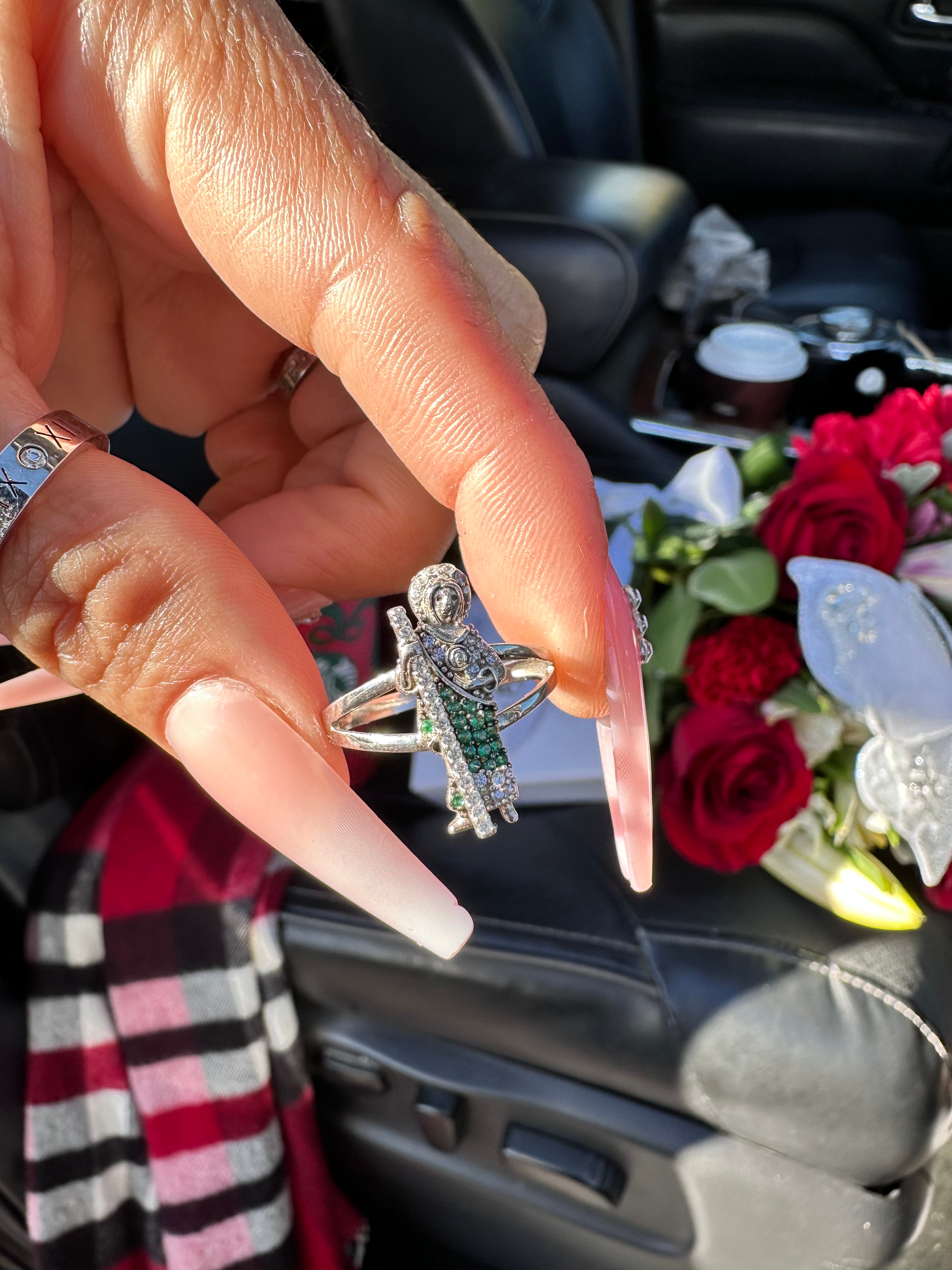 San Judas Tadeo Plata Ring: Size 8