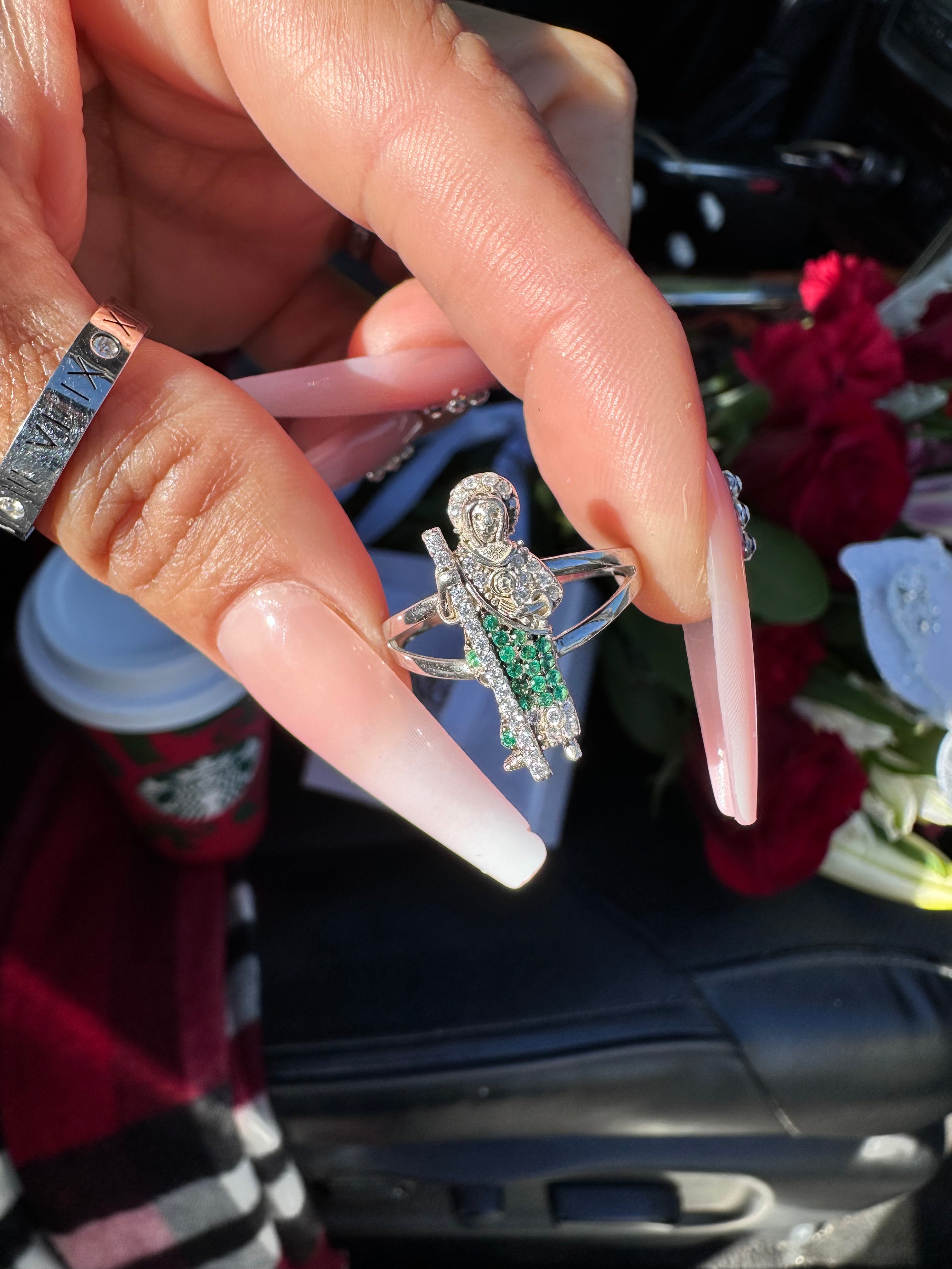 San Judas Tadeo Plata Ring: Size 8