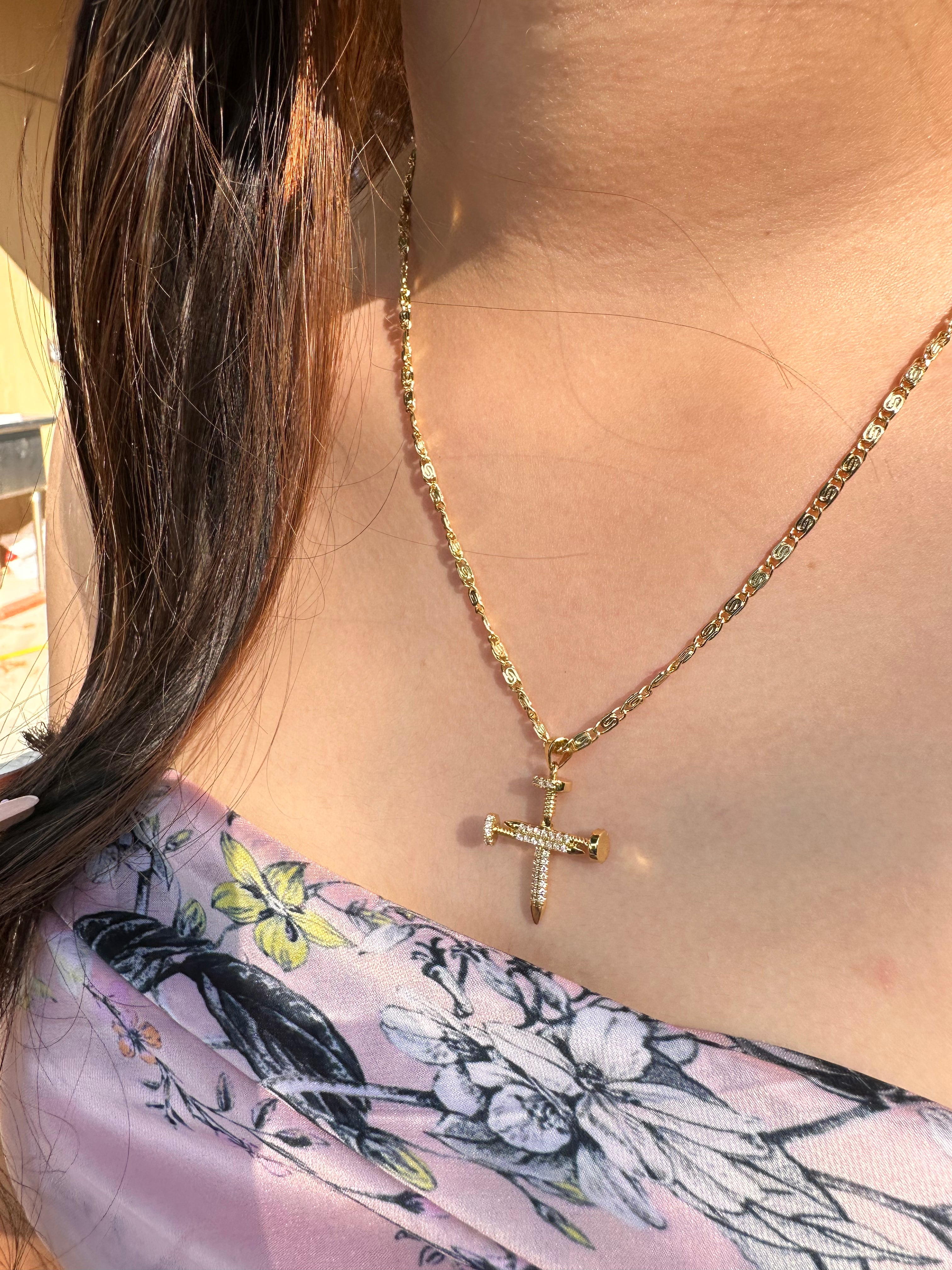Nailed for Love Necklace - Cross
