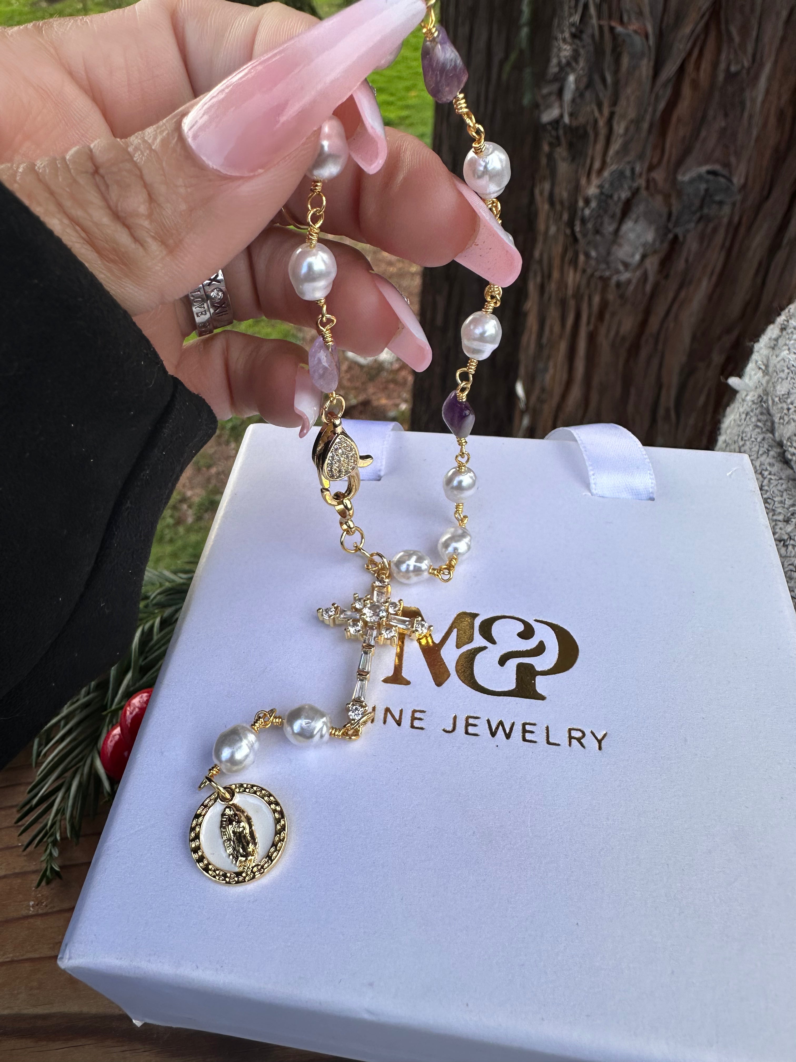 Car Rosary: Protective Cross & Blessed Virgin Mary