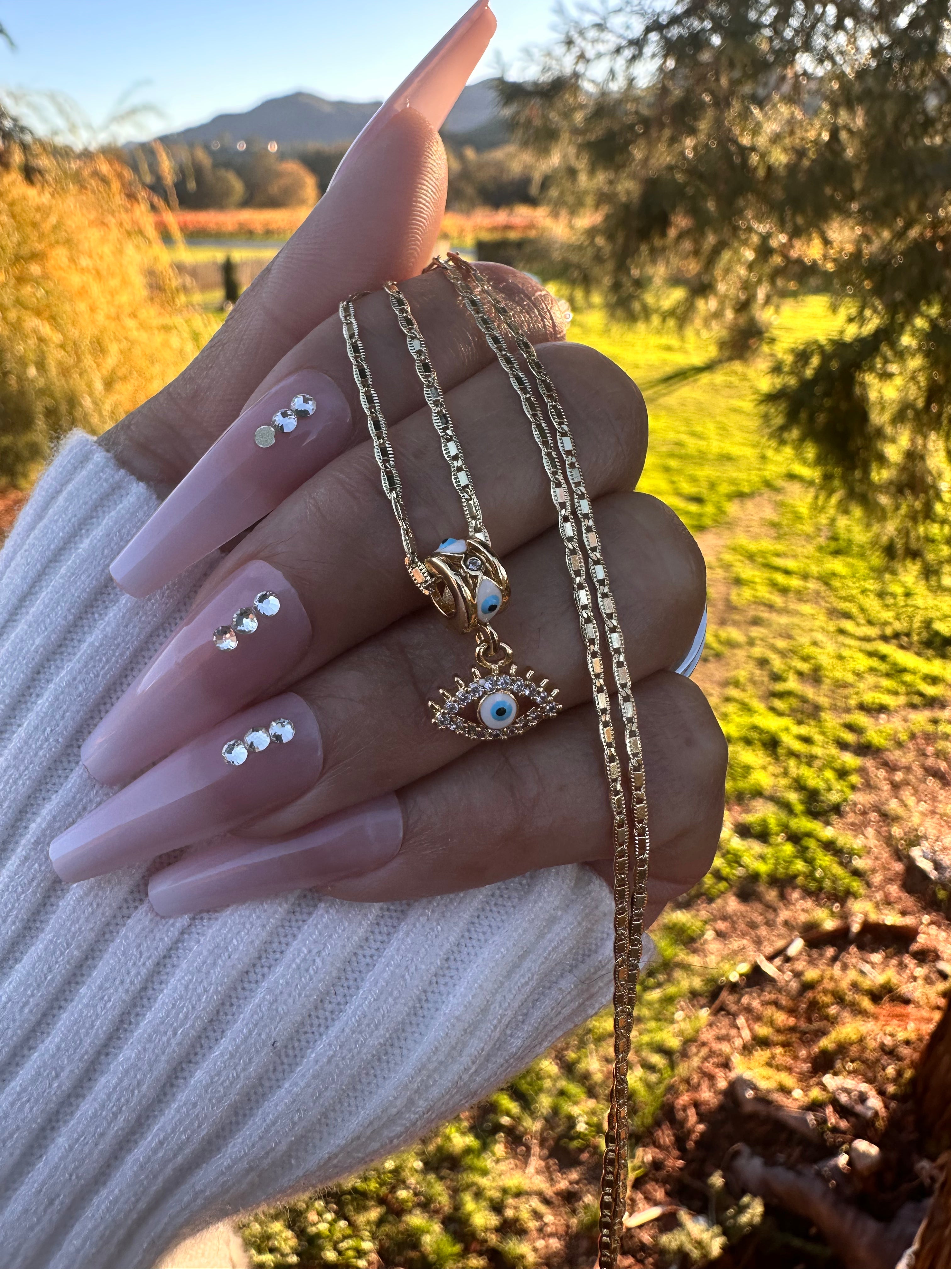 White Evil Eye Protection Necklace