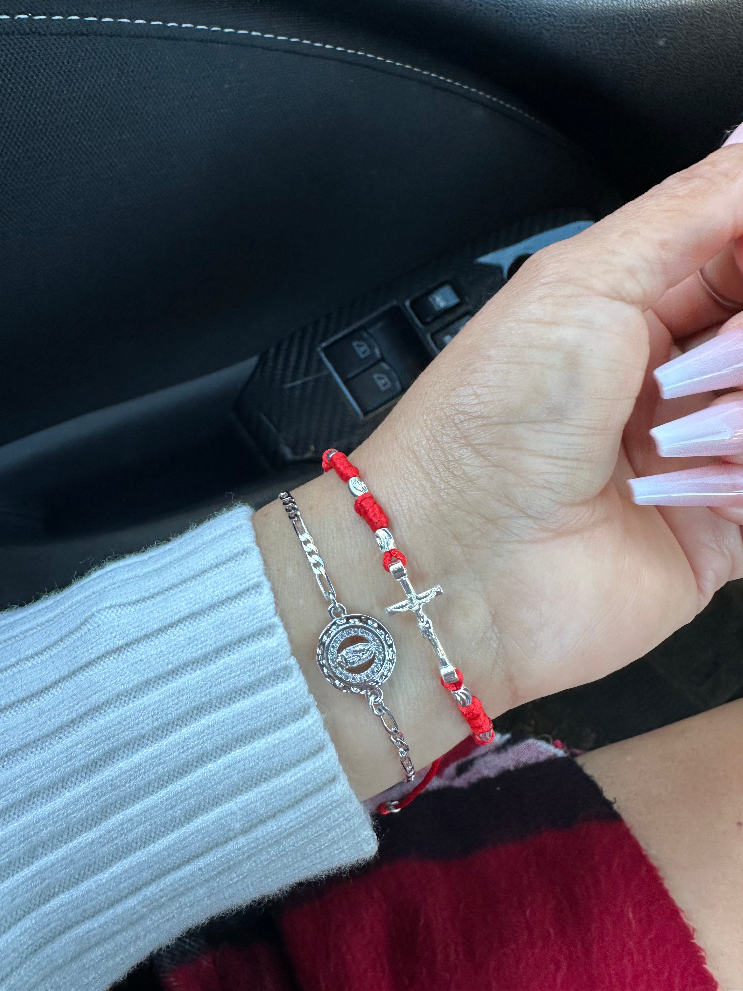 Crucifix & Mary Bracelet Set