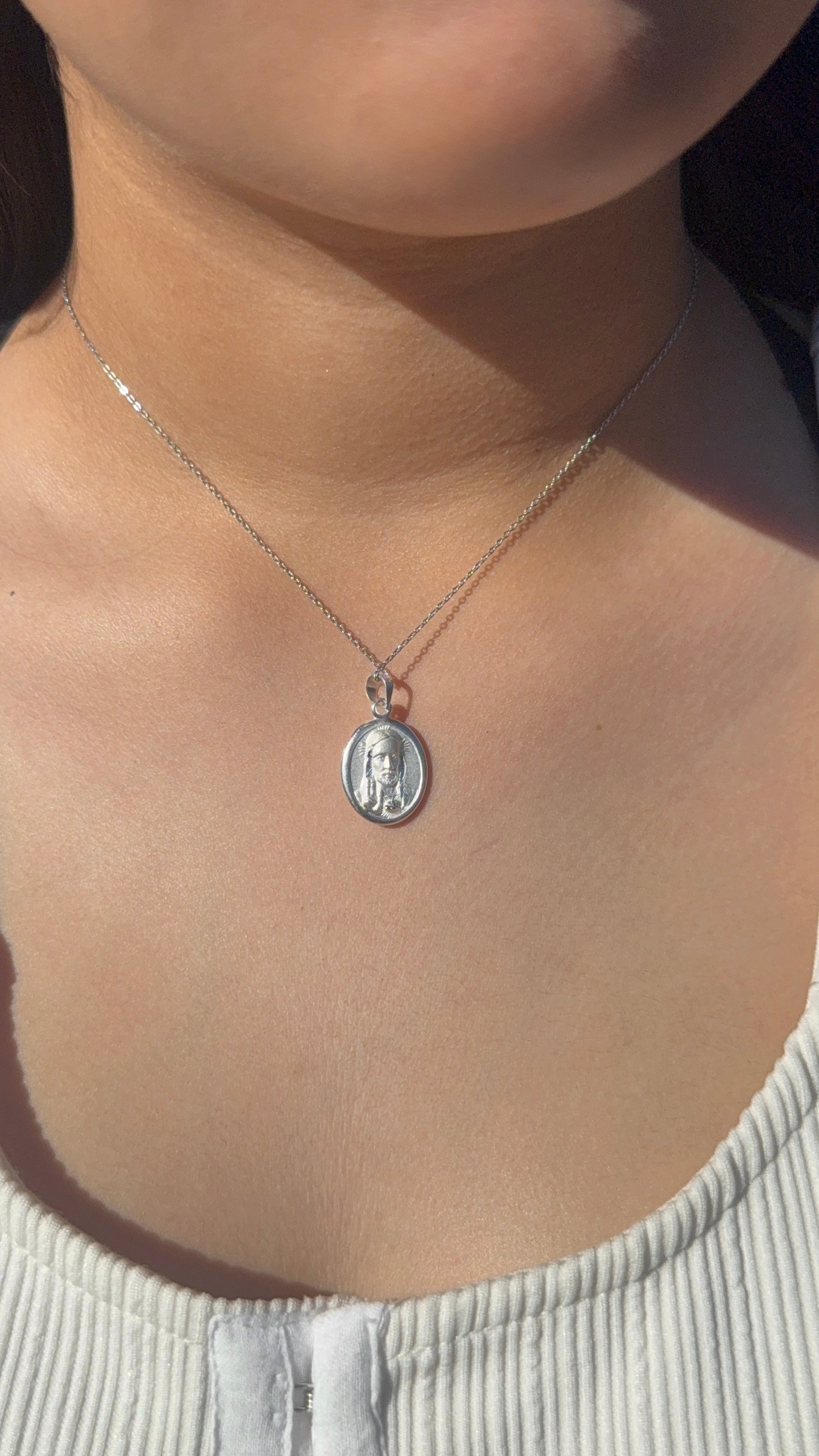 Guardian Light Two-Sided Necklace: Jesus & Virgin Mary