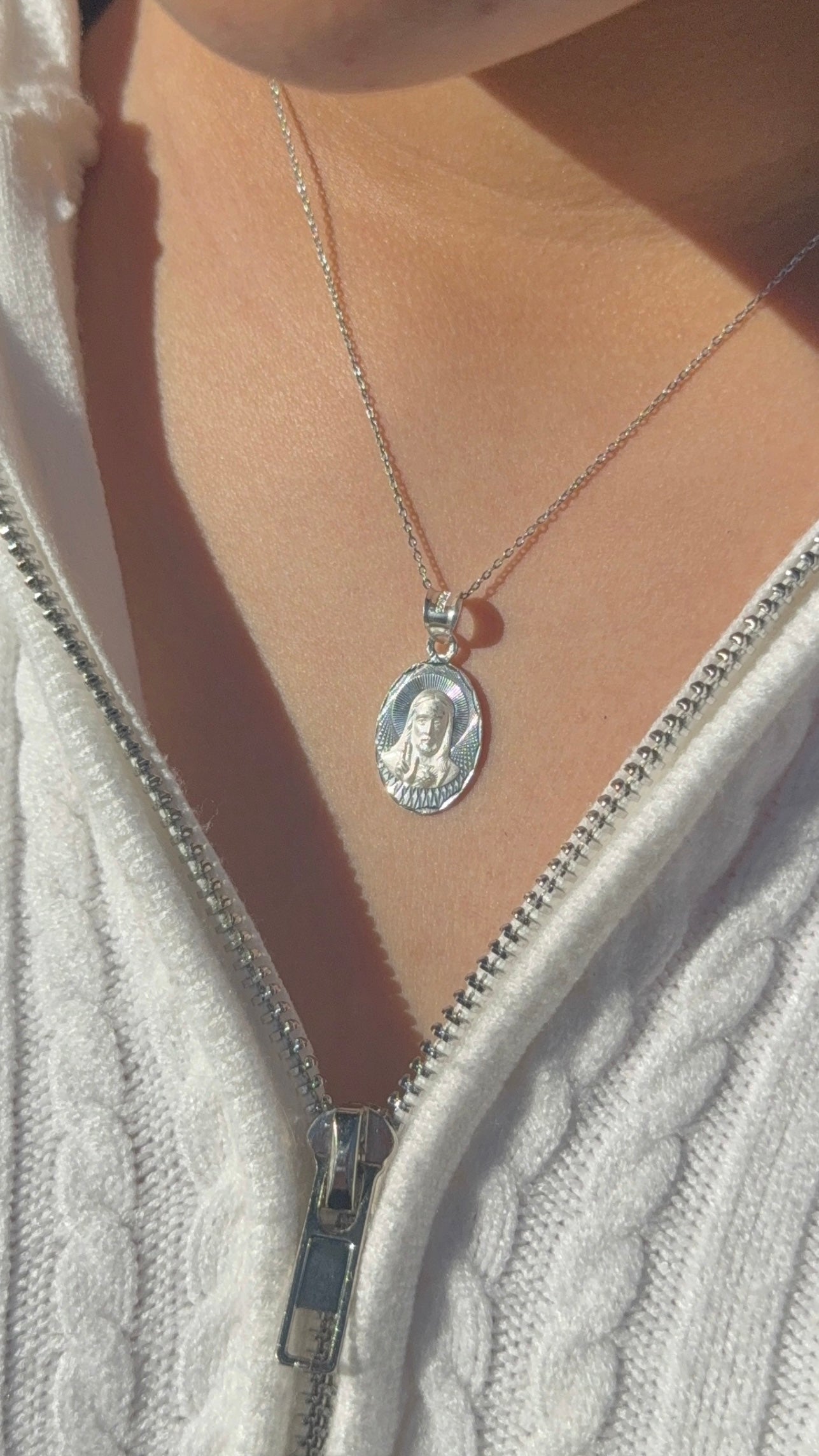 Sacred Oval Jesus Necklace