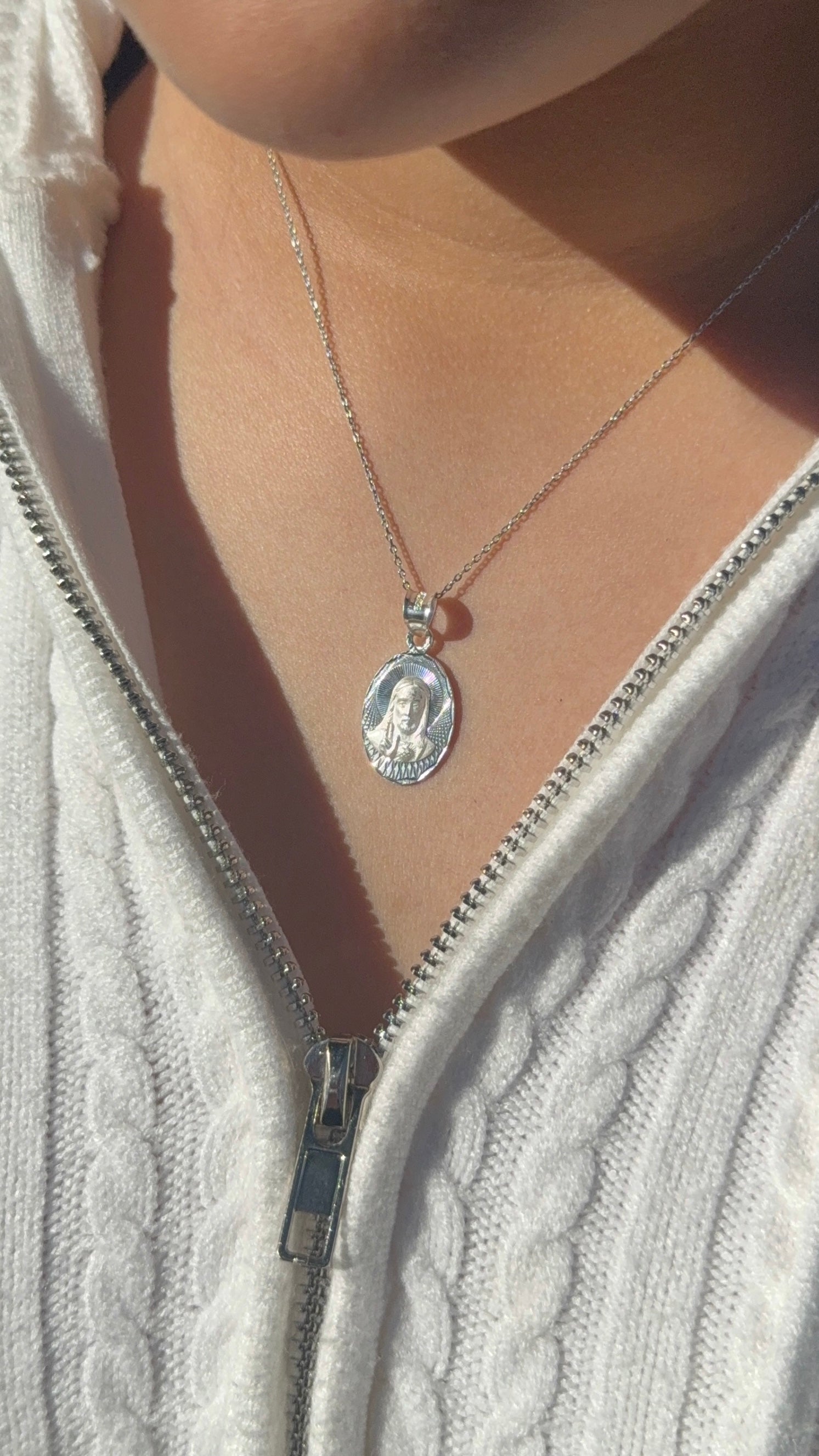 Sacred Oval Jesus Necklace