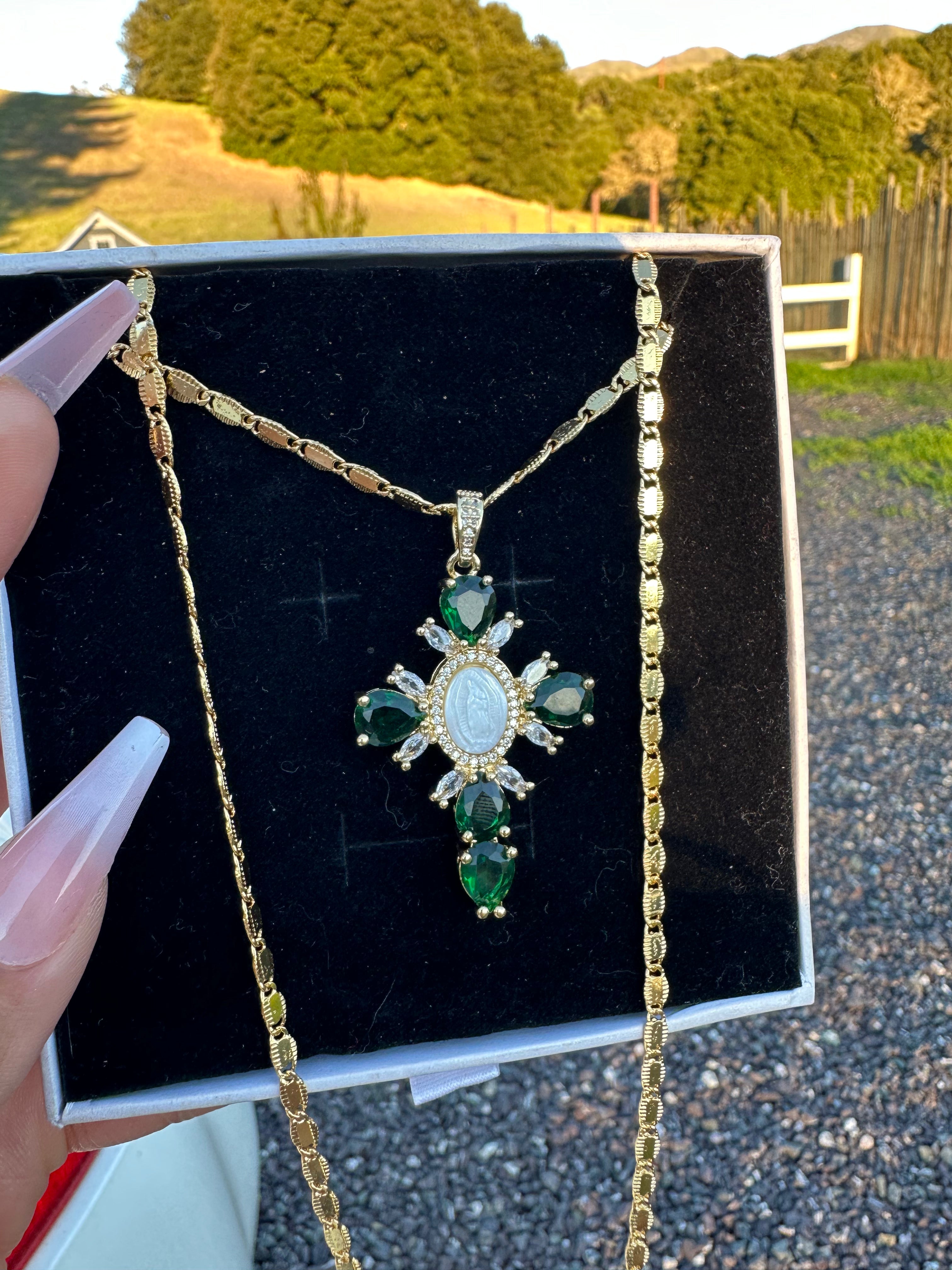 Lady de Guadalupe Cross Necklace