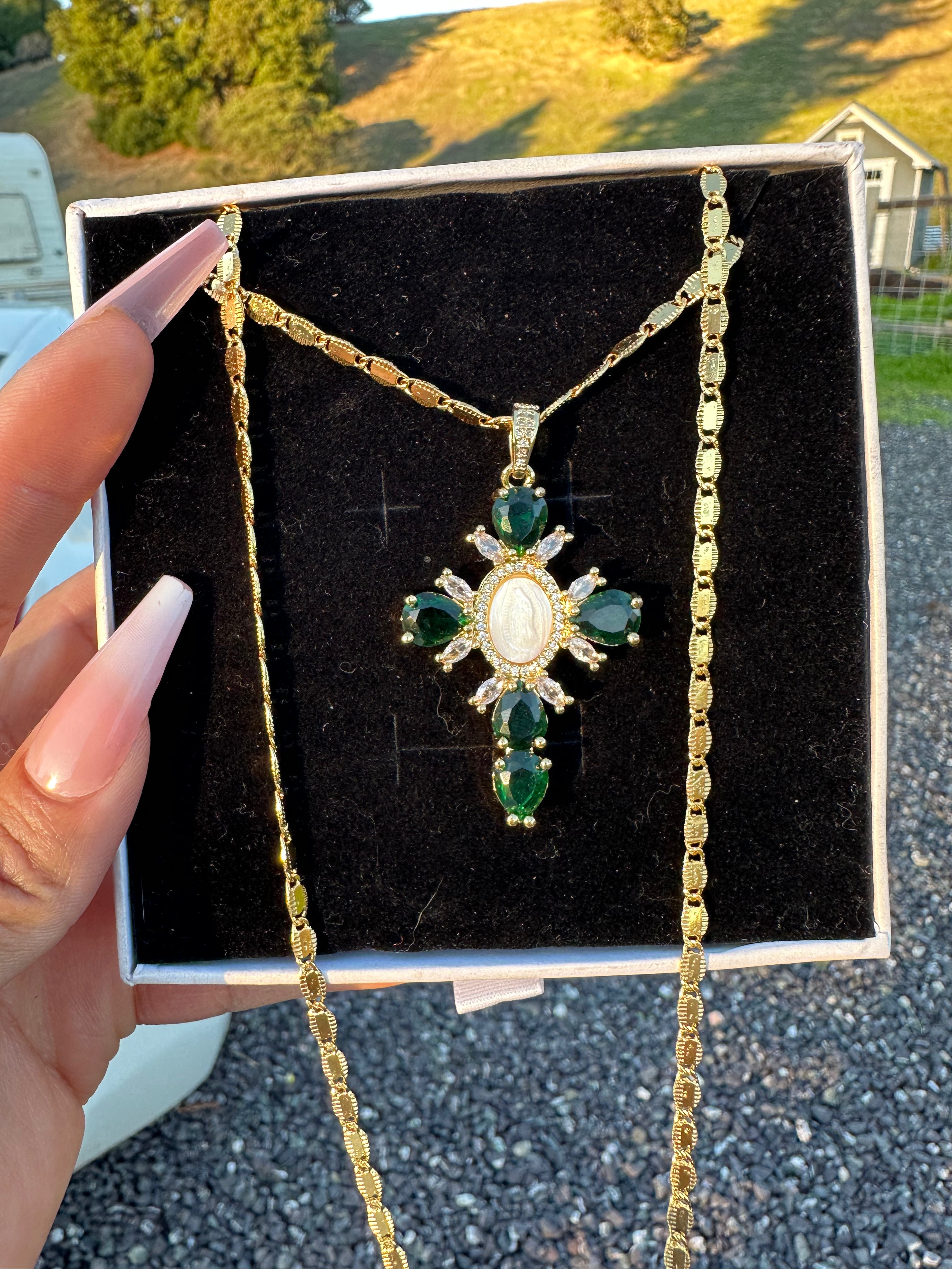 Lady de Guadalupe Cross Necklace