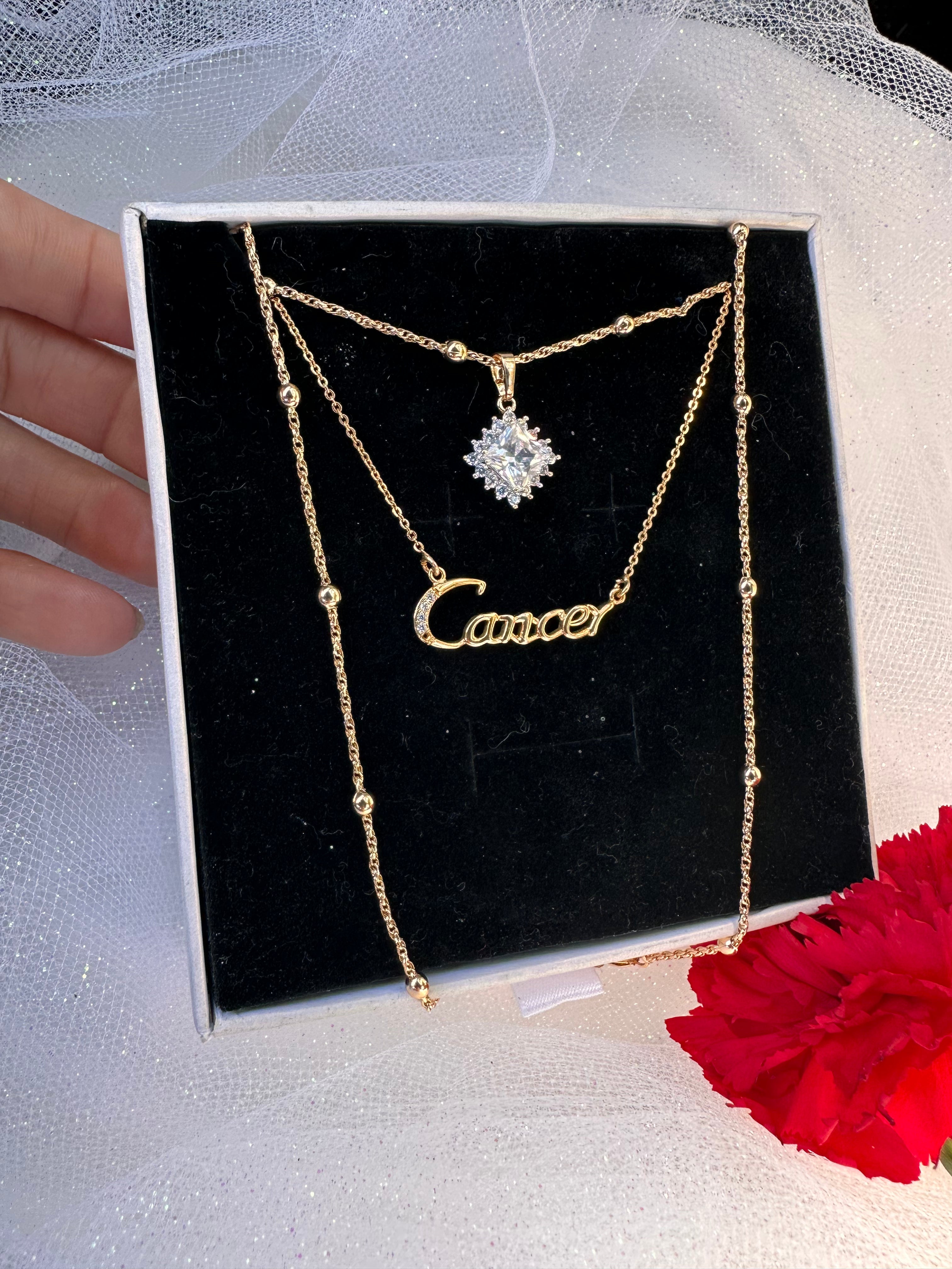 Cancer Zodiac Necklace Set