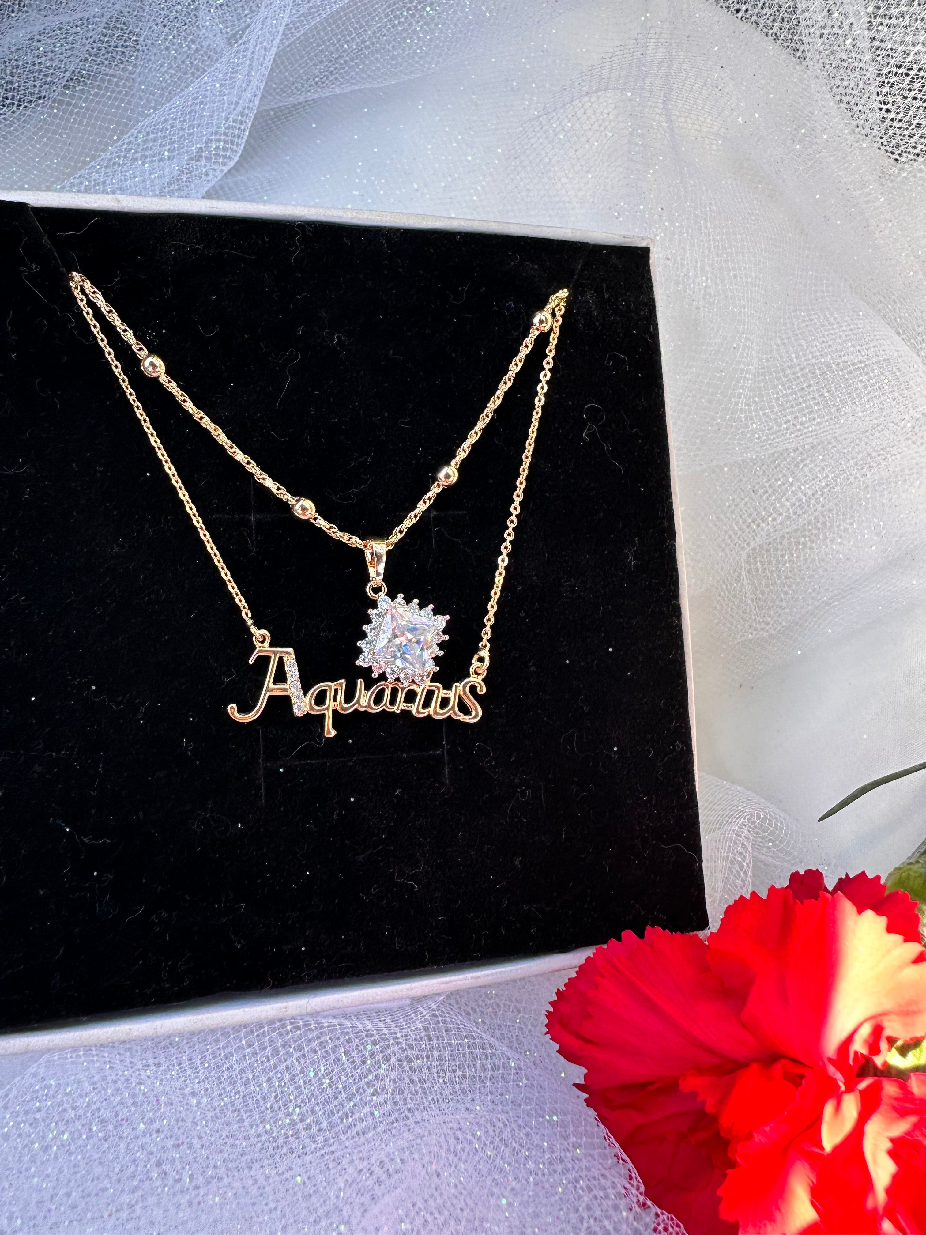 Aquarius Zodiac Necklace Set