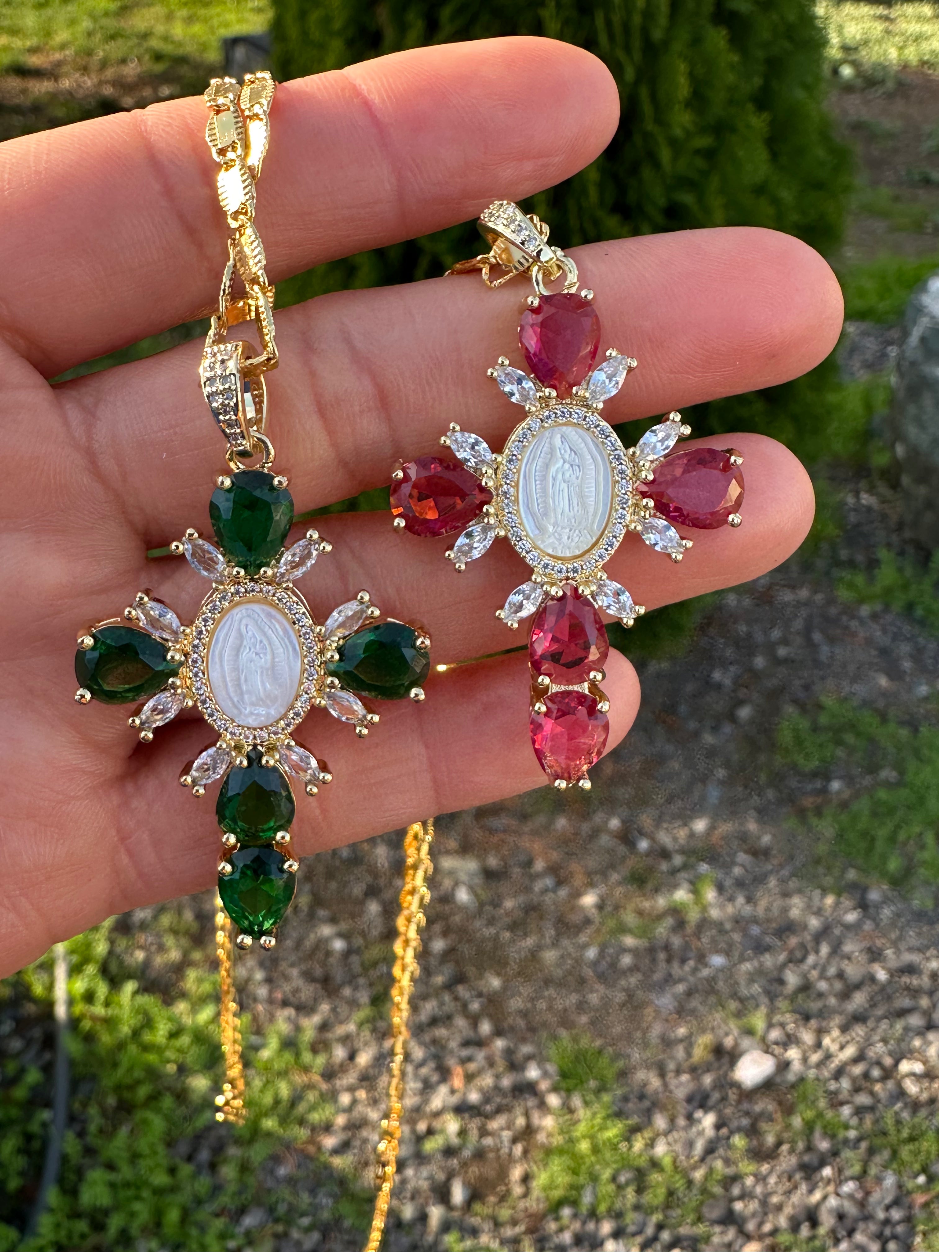 Virgen de Guadalupe Cross Necklace