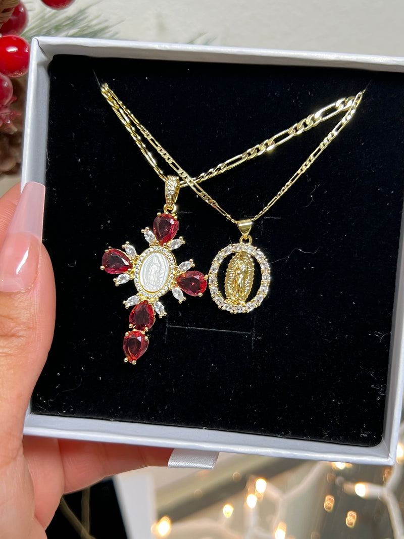 Mr. Claus Virgin Mary Necklace Set